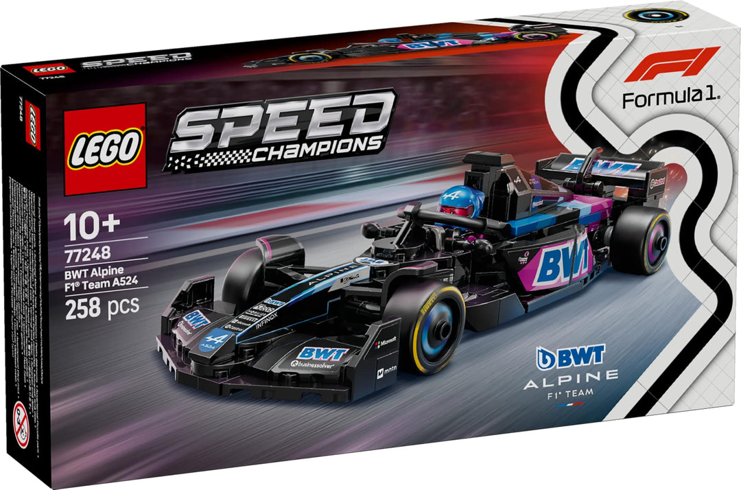 LEGO Speed Champions BWT Alpine F1 Team A524 Race Car Toy - Building Set for 10+ with Minifigure