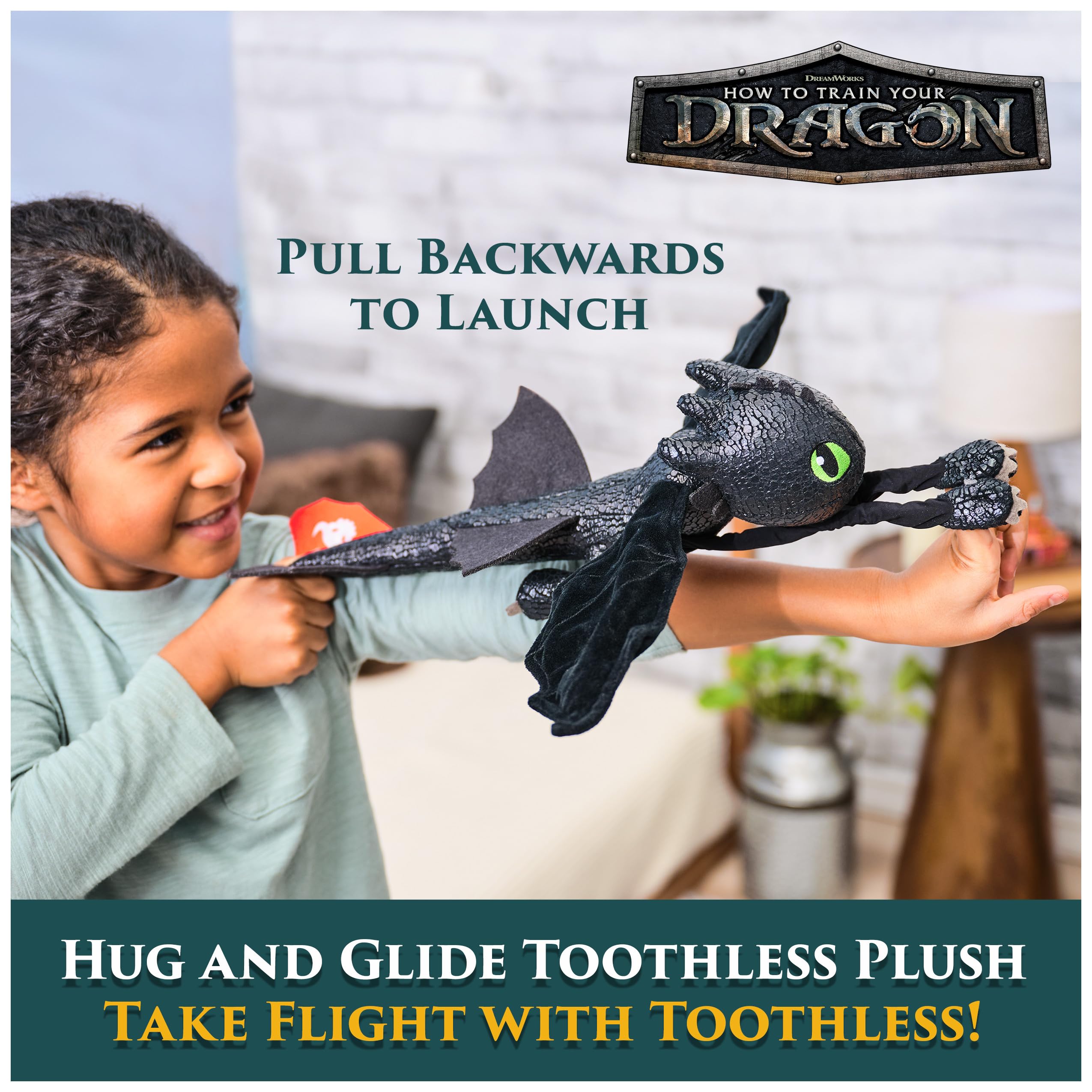 DreamWorks Dragons Hug & Glide 30.5 cm Toothless Plush - Flying Action & Hugging Wings 12