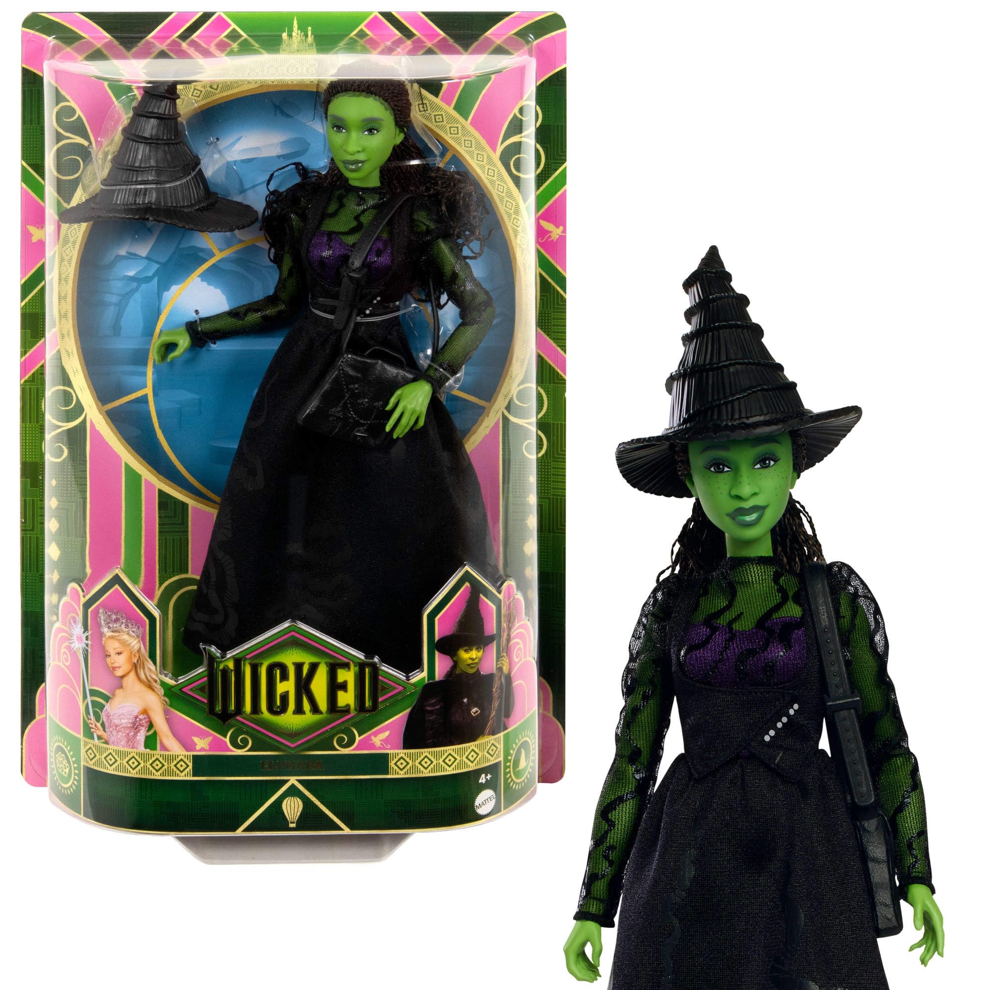 Mattel Elphaba Fashion Doll - 11.4 Inch, Ages 4+, Green Skin, Braided Hair, Removable Outfit 1