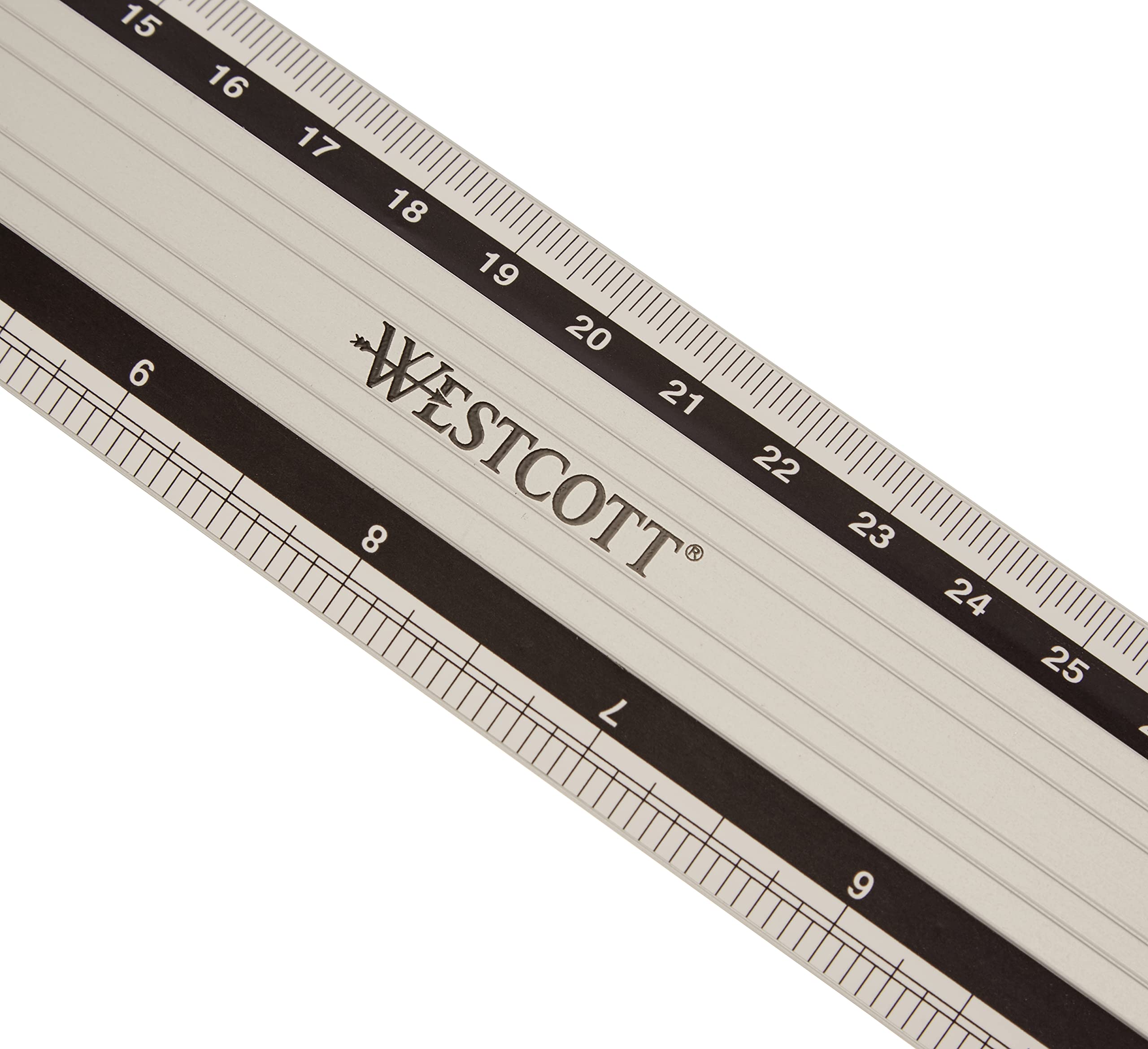 Westcott E-10192 00 Aluminum Ruler - 40 cm / 16' Length | Metric & Inch Scale 5
