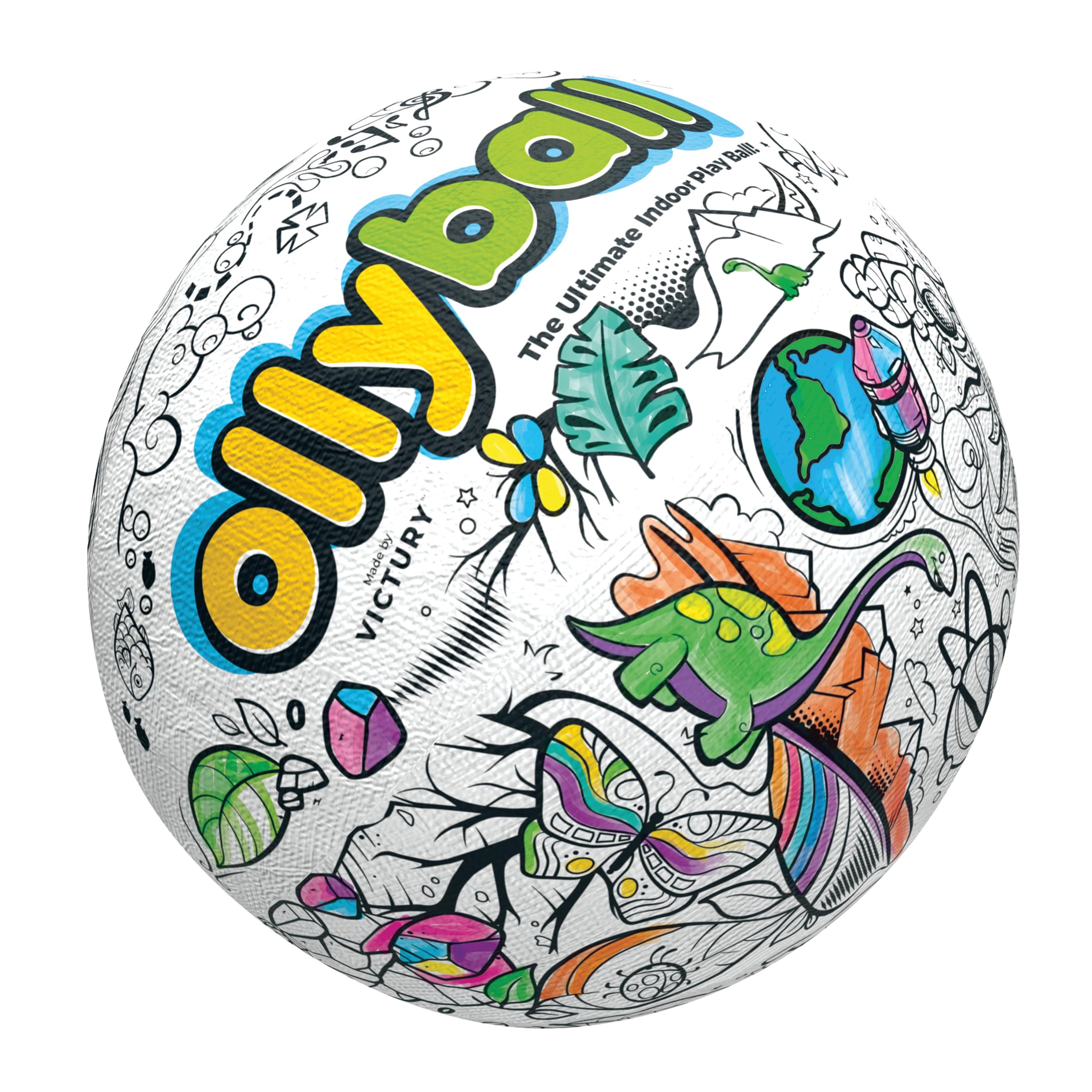Ollyball - The Ultimate Indoor Play Ball for Kids and Parents, Colourable Keepy Uppy Ball 1