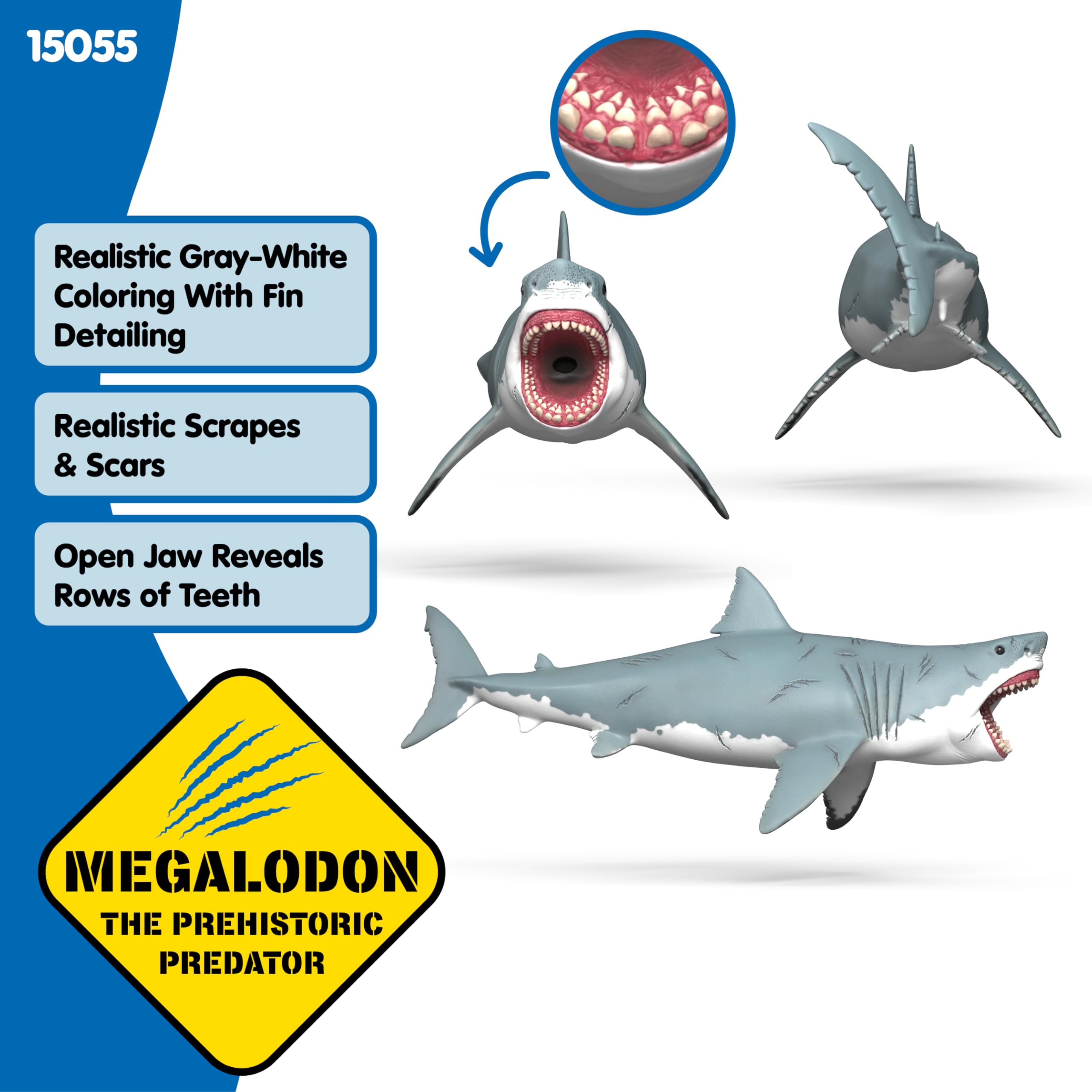 Schleich Megalodon Shark Figurine - Ultra-Realistic Prehistoric Animal Toy | Model 15055 2