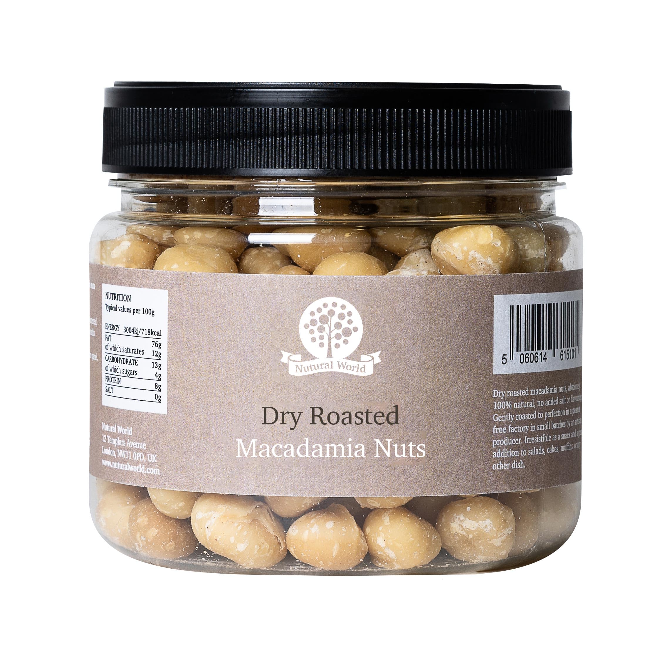 Nutural World - Dry Roasted Macadamia Nuts - Unsalted (500g)