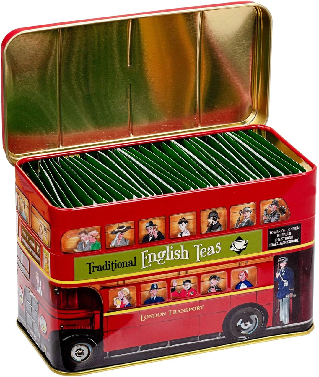 New English Teas London Bus Tea Tin with 25 English Breakfast Teabags