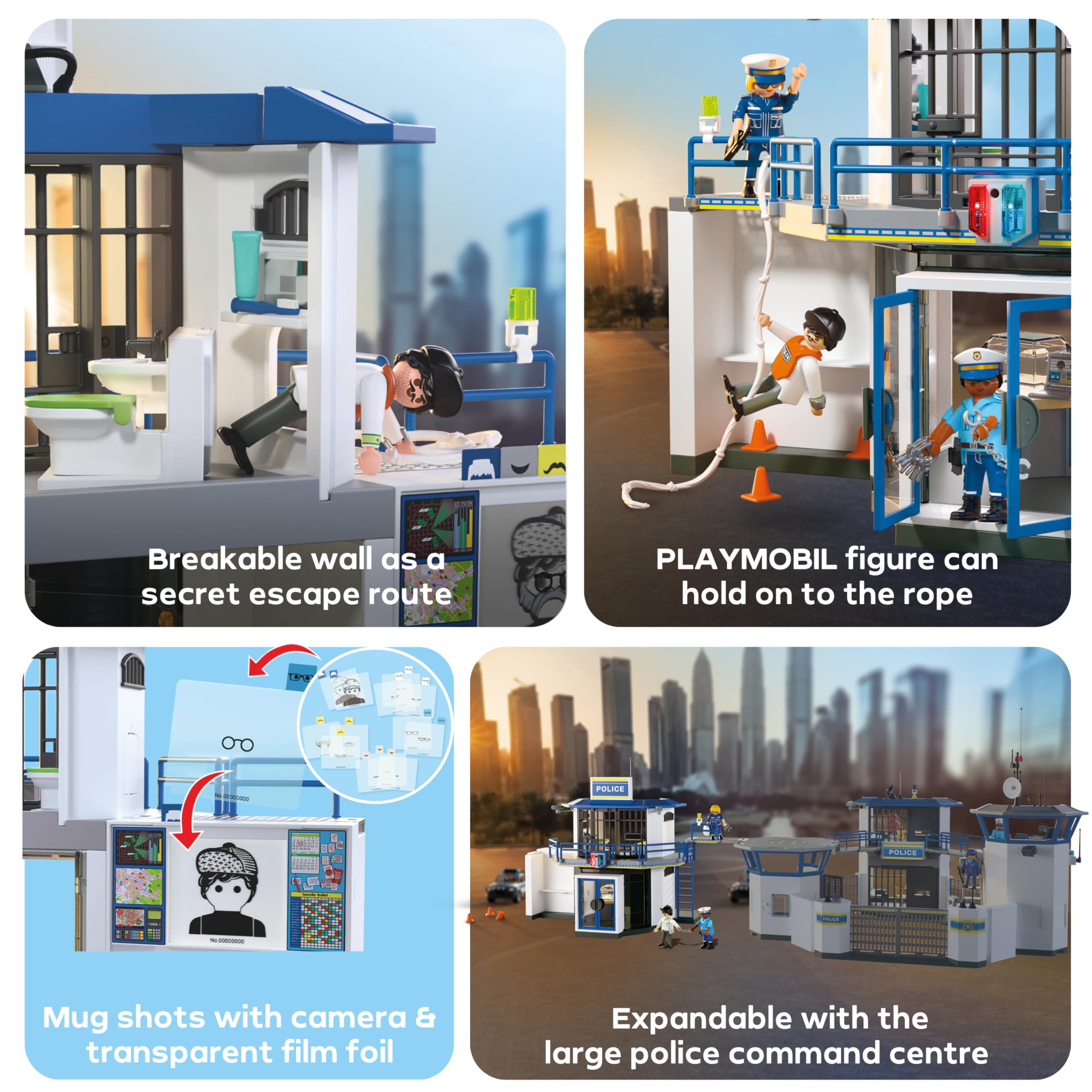 Playmobil Police Station with Investigation Room - Action Playset for Ages 4-10 11