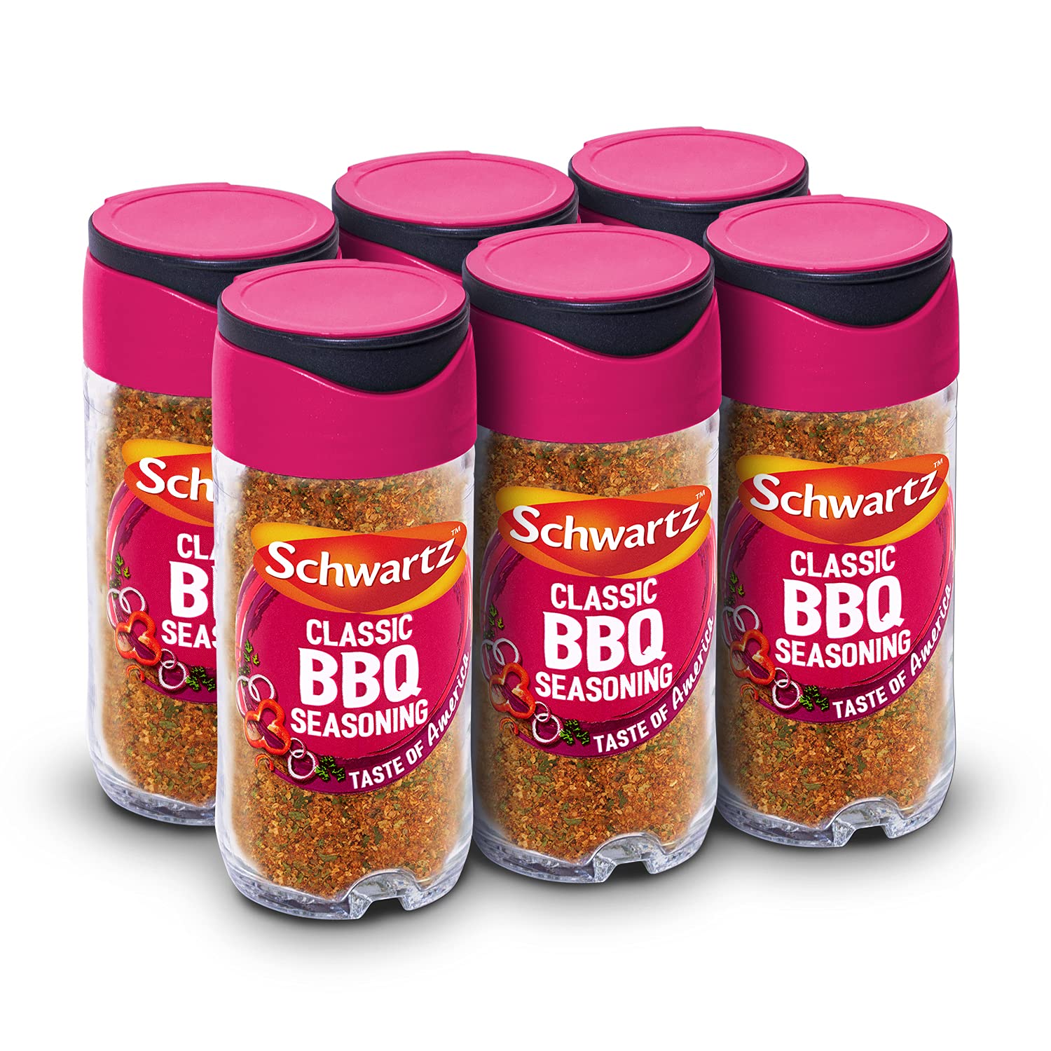 Schwartz Perfect Shake BBQ Seasoning - 44g Jar, Pack of 6 | Balanced Onion, Paprika & Chilli 1