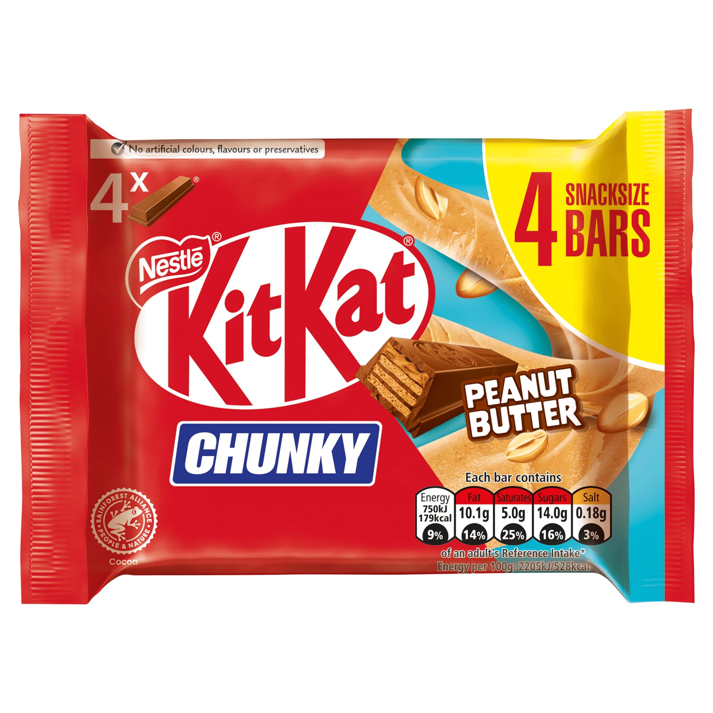 KitKat Chunky Peanut Butter Bar - 4 Pack | Milk Chocolate & Wafer 1
