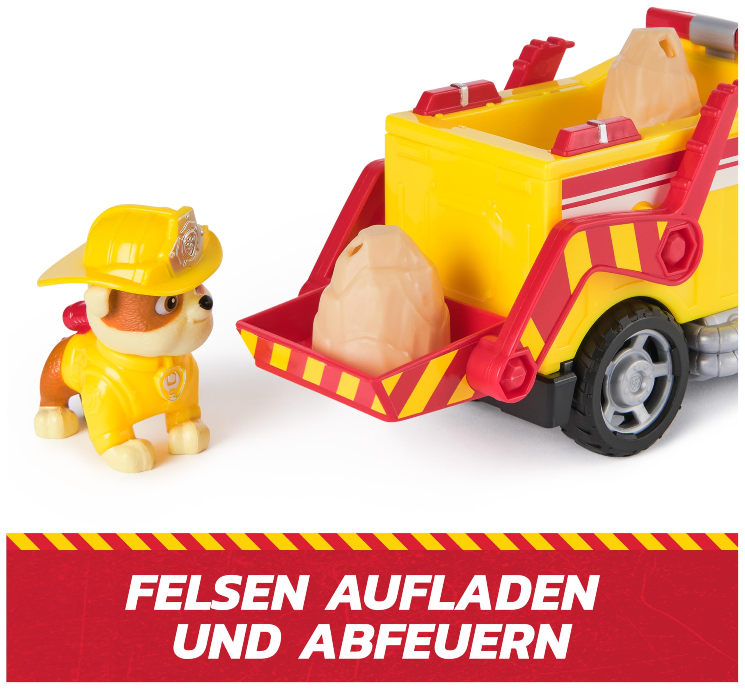 Paw Patrol Rubble Rescue Fire Dump Truck - 20.3 cm Vehicle with 5 cm Rubble Figure | Ages 3+ 6
