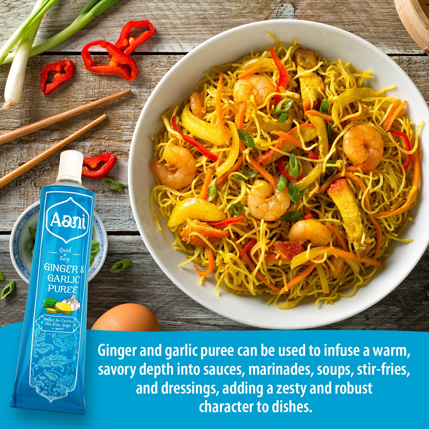 AANI Ginger and Garlic Puree - Pre-Minced Flavor Base | 110g Jar