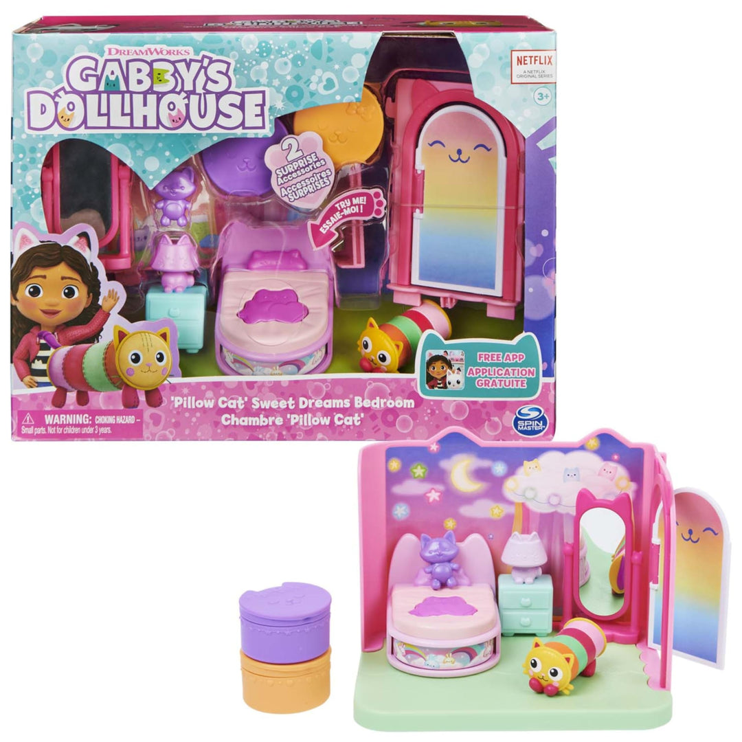 Gabby’s Dollhouse Sweet Dreams Bedroom Playset with Pillow Cat Figure & 3 Accessories
