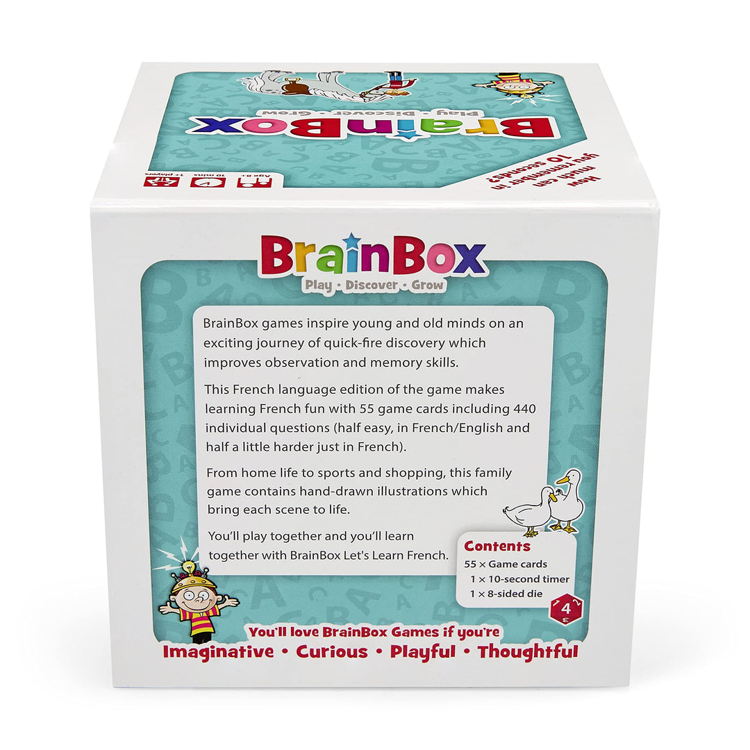 BrainBox Lass uns Französisch lernen (2022) | Kartenspiel | Ab 8 Jahren | 1+ Spieler | 10+ Min
