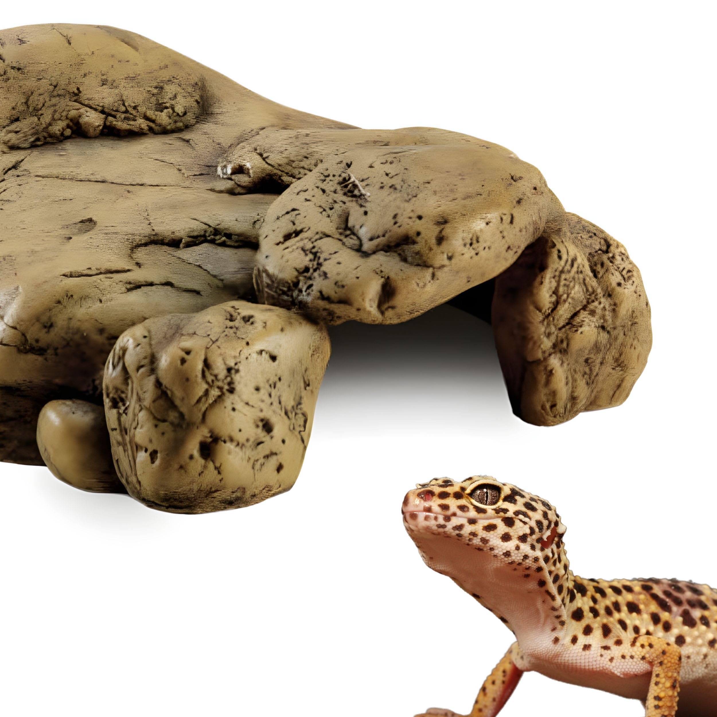 Exo Terra Reptile Den - Extra Large Hideout Cave for Reptiles & Amphibians | Brown Plastic