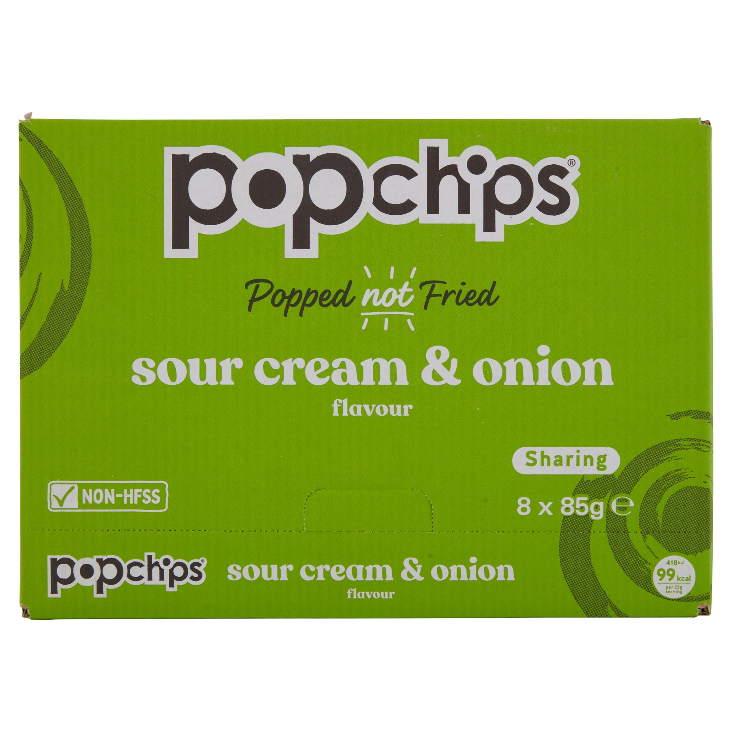 Popchips Sour Cream and Onion Popped Potato Chips Multipack | 8 x 85g Bags 8