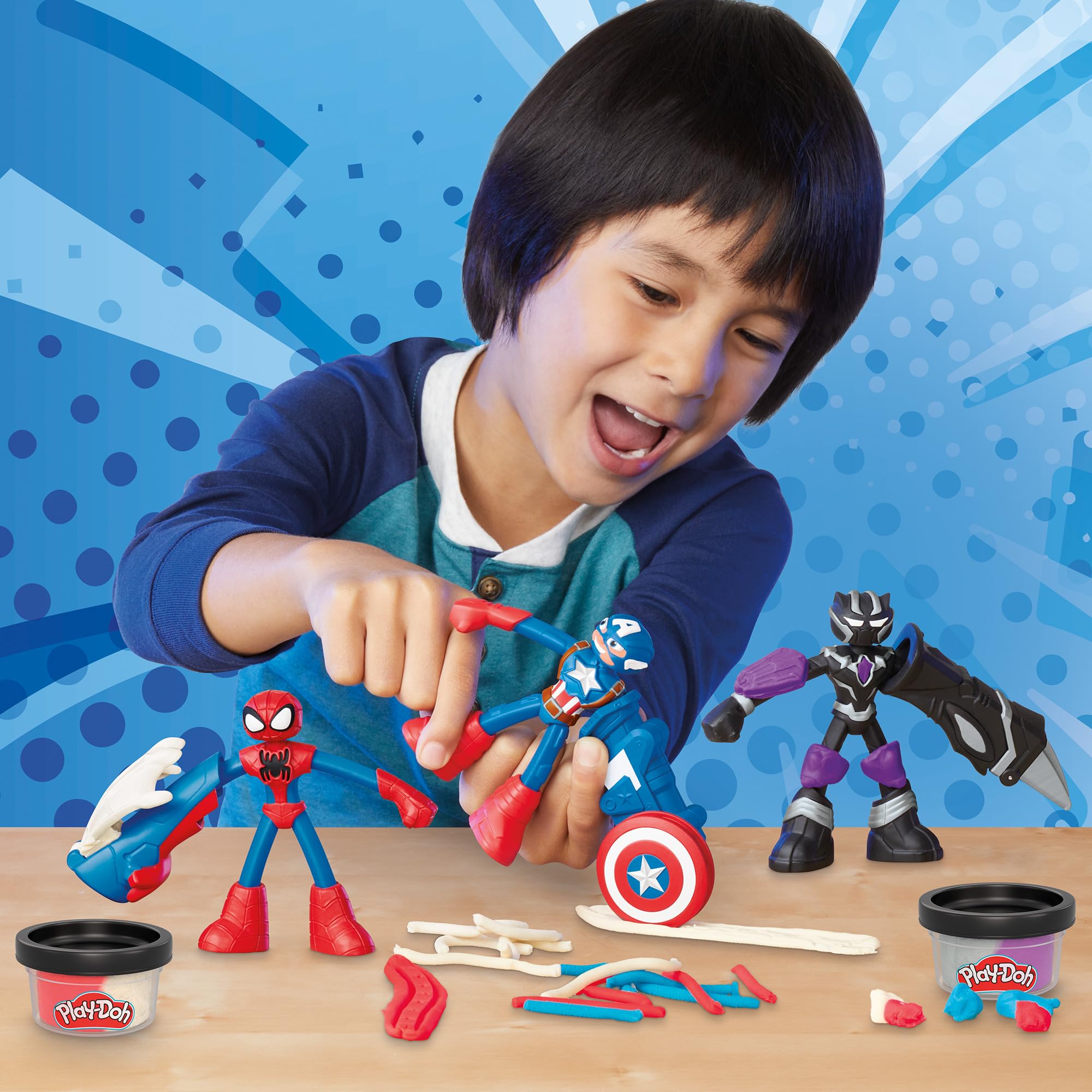 Play-Doh Marvel Hero Adventure Playset with 3 Figures & 6 Compound Cans | Ages 4+