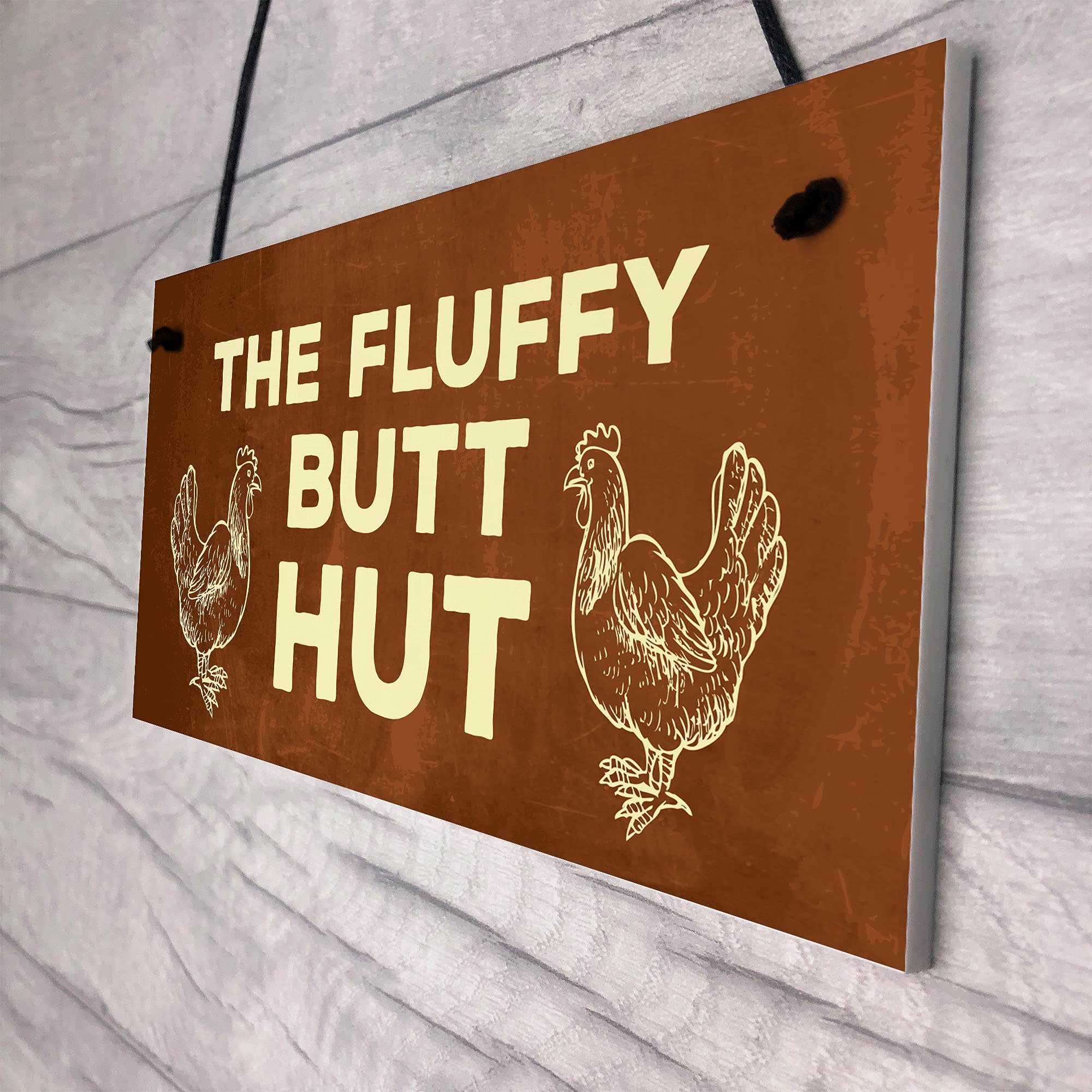 RED OCEAN Funny Chicken Coop Sign - Red PVC Plaque | 200x100mm | Made in England 4