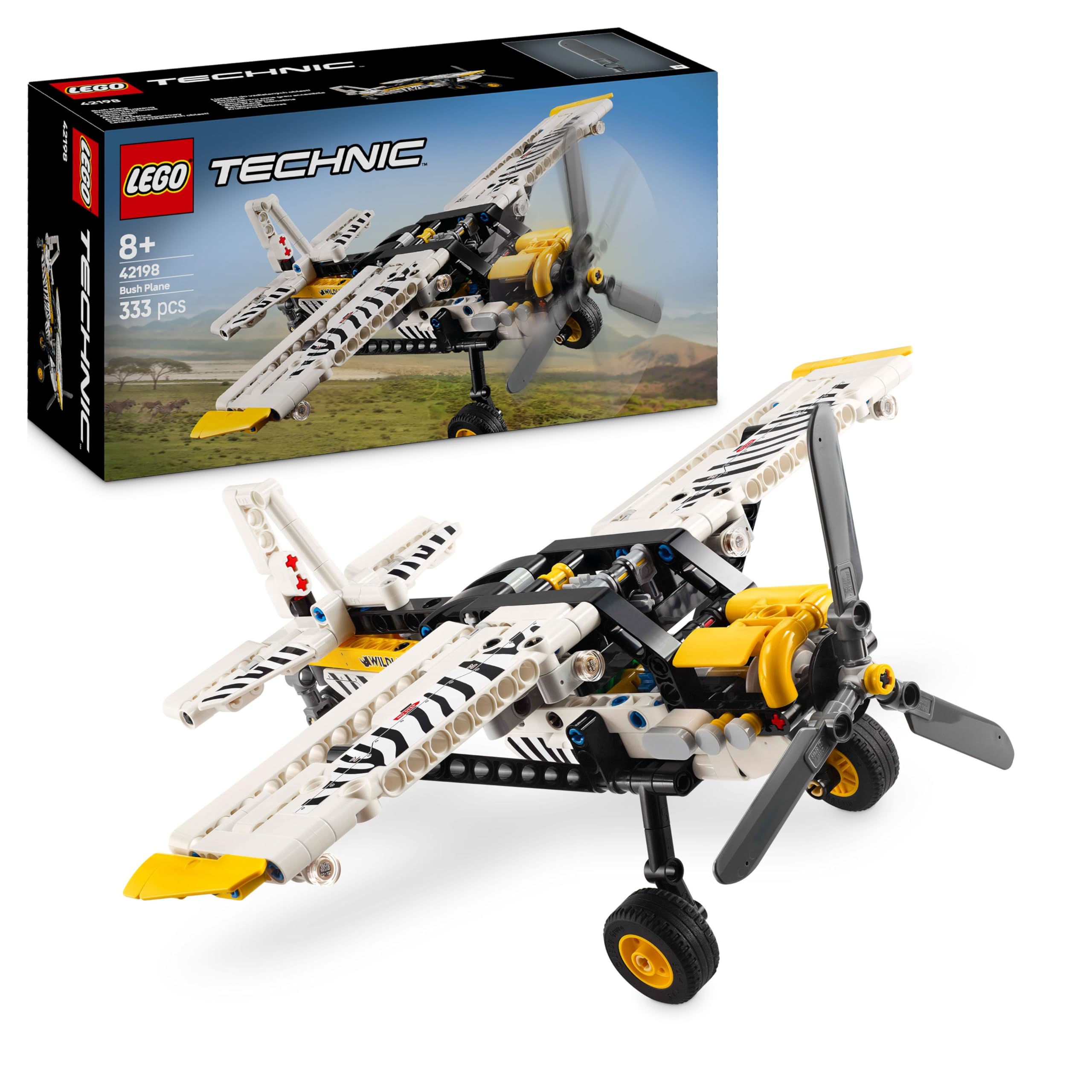 LEGO Technic Bush Plane Toy Airplane Set 42198 for Ages 8+ | Working Propeller & Engine 1