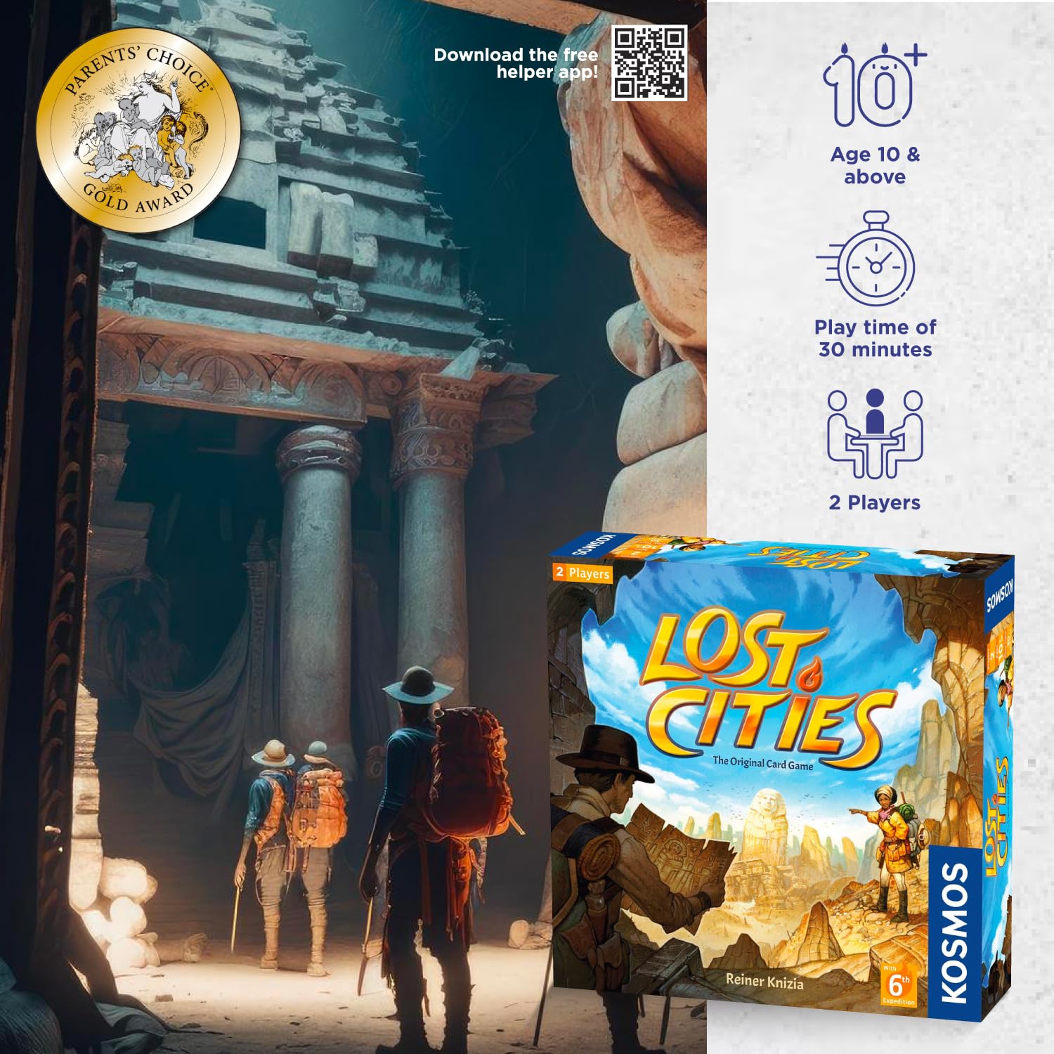 Thames & Kosmos Lost Cities: The Original Card Game with 6th Expedition | 2 Players | Ages 10+ 2