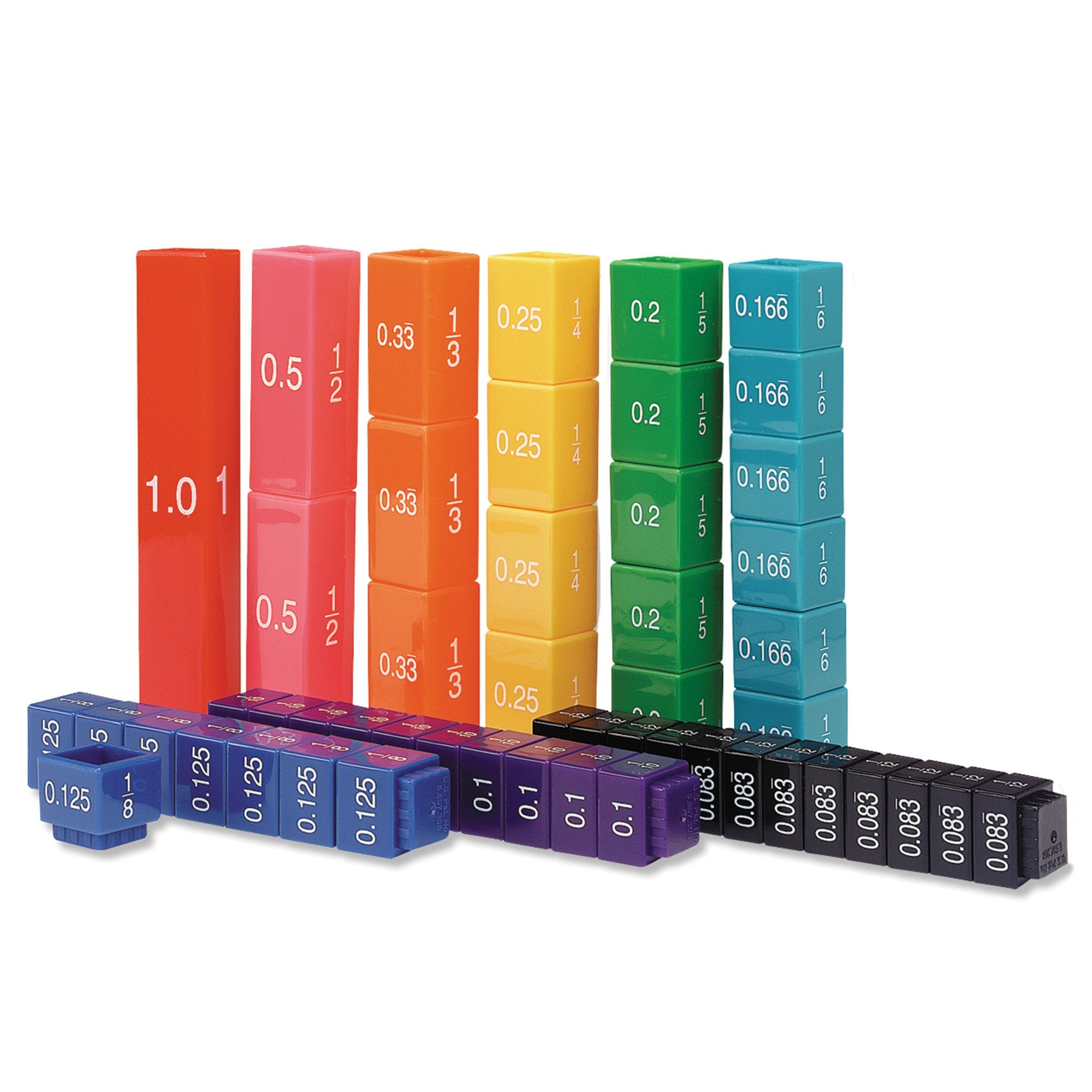 Learning Resources Fraction Tower Equivalency Cubes - 51 Pieces | Ages 6+ 1