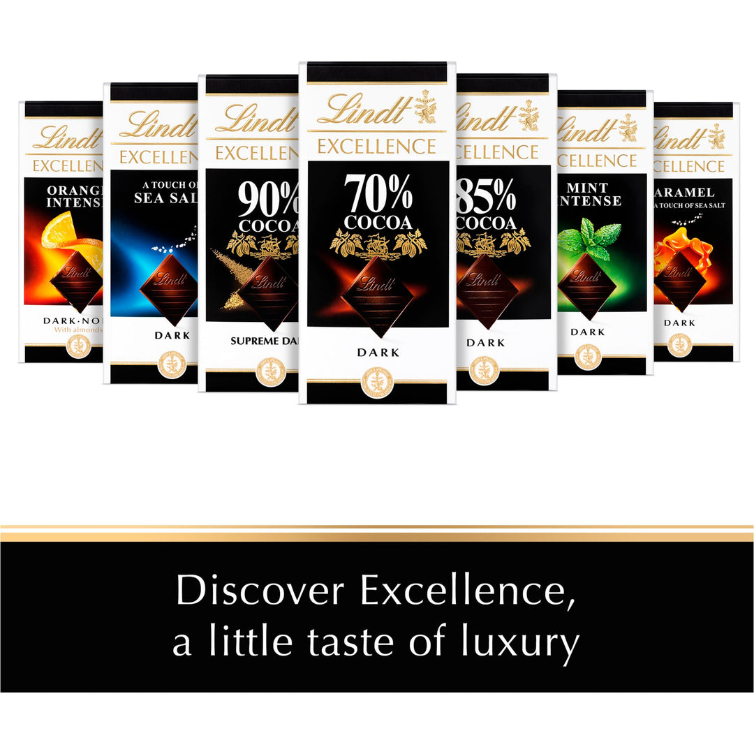 Lindt Excellence Dark Caramel Chocolate Bar with a Touch of Sea Salt - 100g
