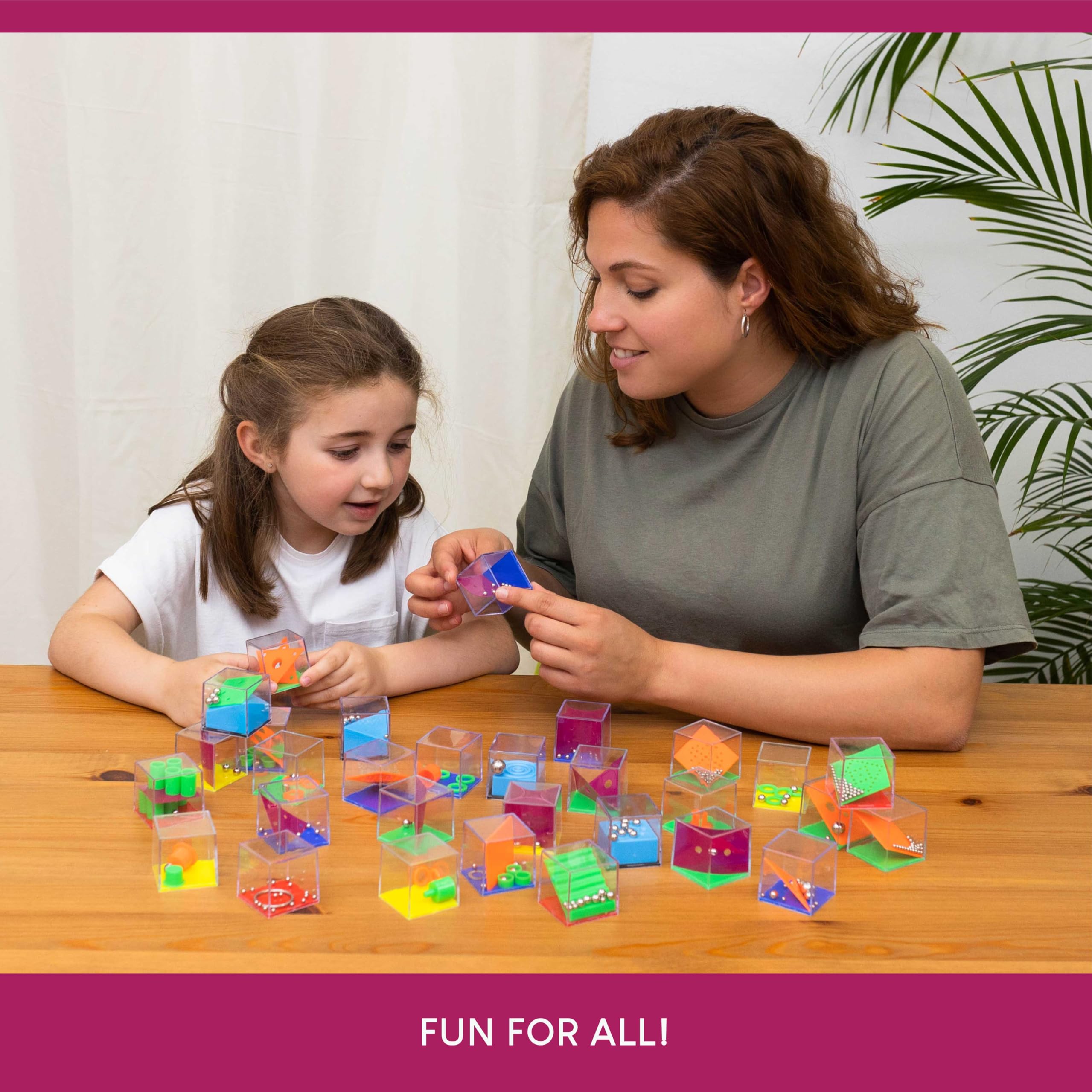 BONNYCO Challenge Cubes - 30 Mini Puzzle Games for Kids Party Bags | Unisex | Ages 3+ 7