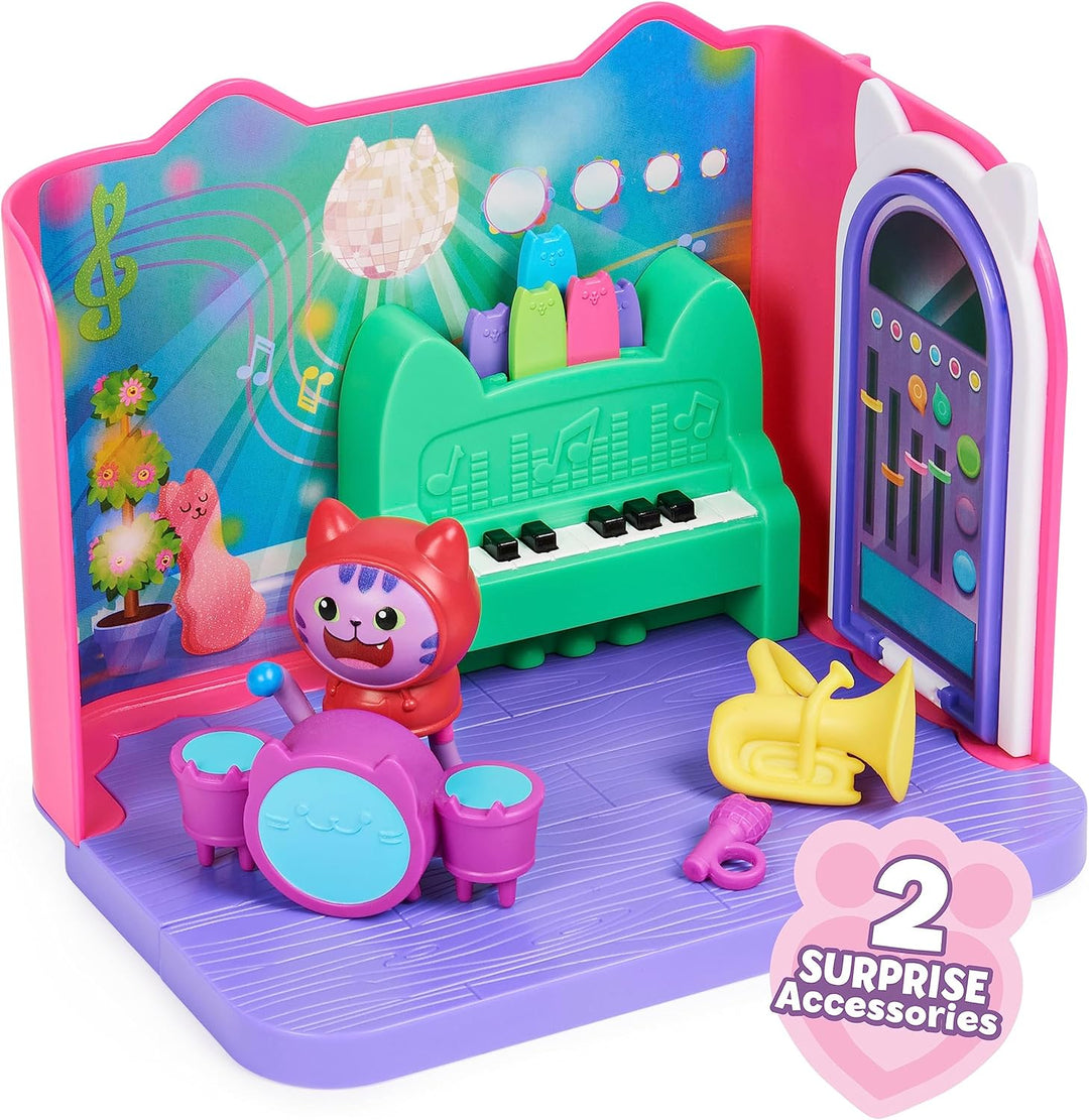Gabby’s Dollhouse Groovy Music Room Playset with Daniel James Catnip Figure - Ages 3+