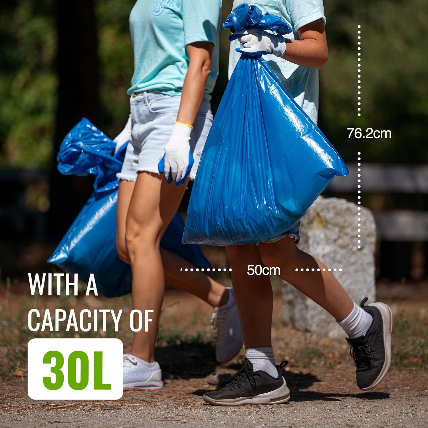 EcoBag 6 Pack Blue 30L 80 Micron Recyclable Heavy Duty Rubble Bags 6