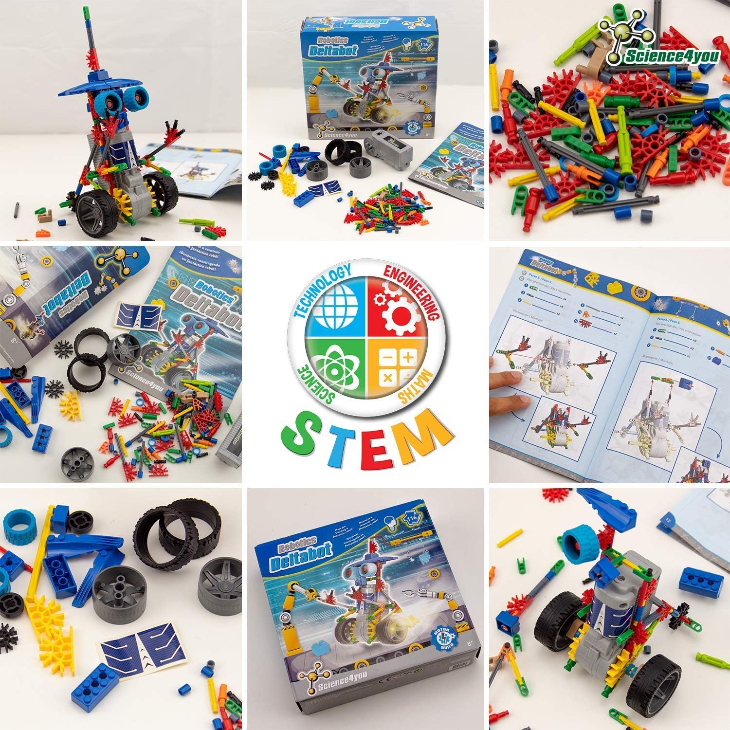Science4you Deltabot Robot Building Kit - 117-Piece STEM Construction Set for Kids 8-14 9