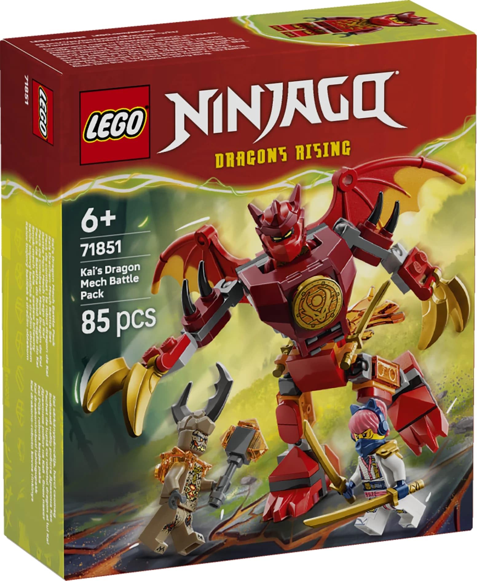 LEGO NINJAGO Kai's Dragon Mech Battle Pack 71851 | 3 Minifigures | Ages 6+ 6