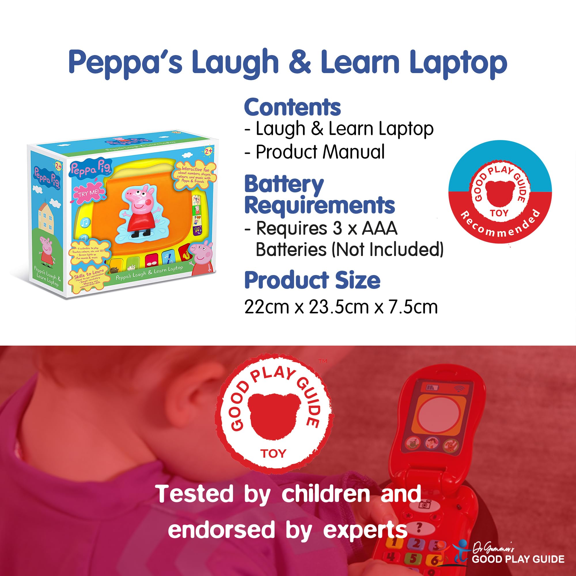 Peppa Pig PP02 Laugh & Learn Laptop - Educational Electronic Toy for Toddlers 2+ 9
