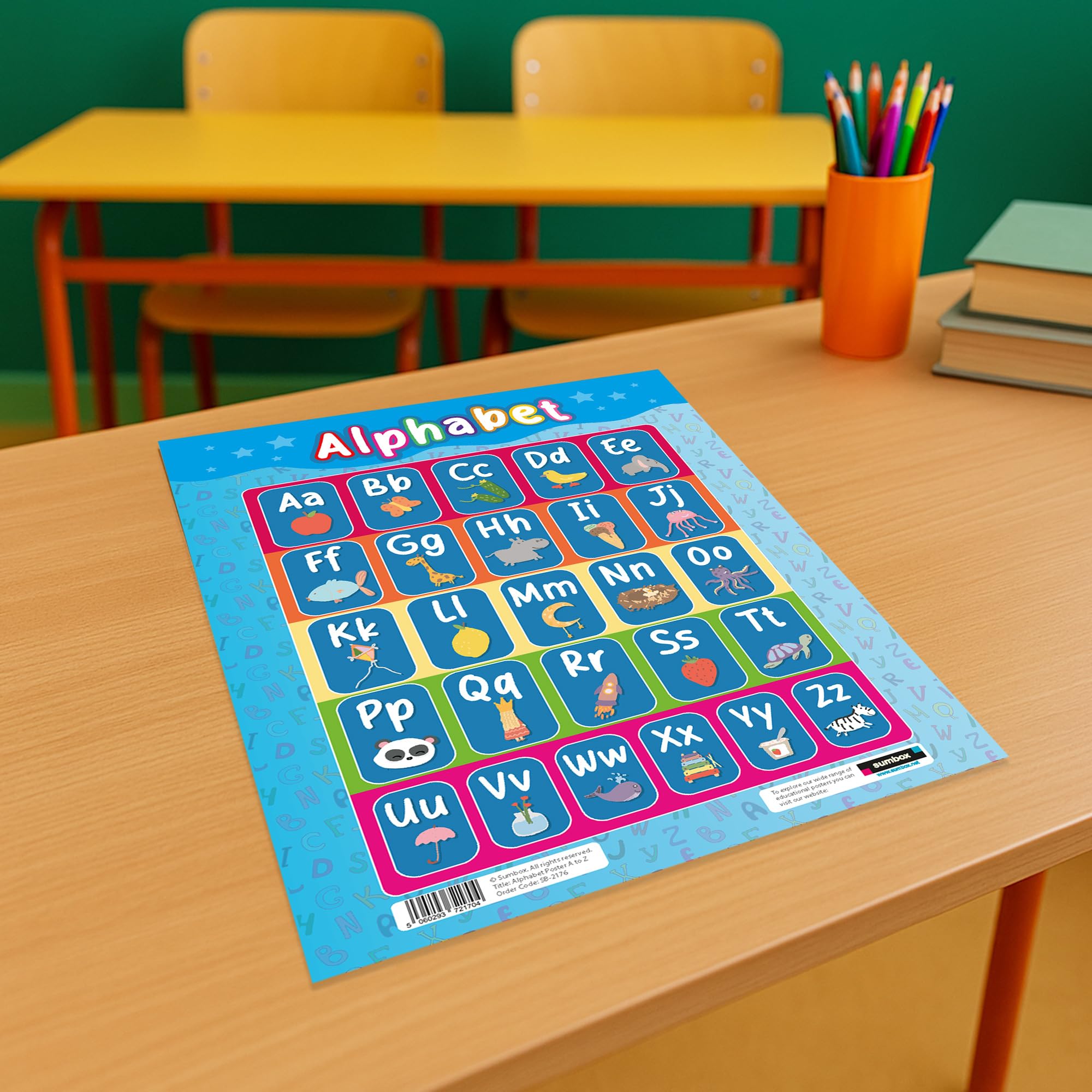 Sumbox Alphabet Educational Poster for Kids - A3 Size Phonics Learning Chart | Multicoloured Cardstock 3