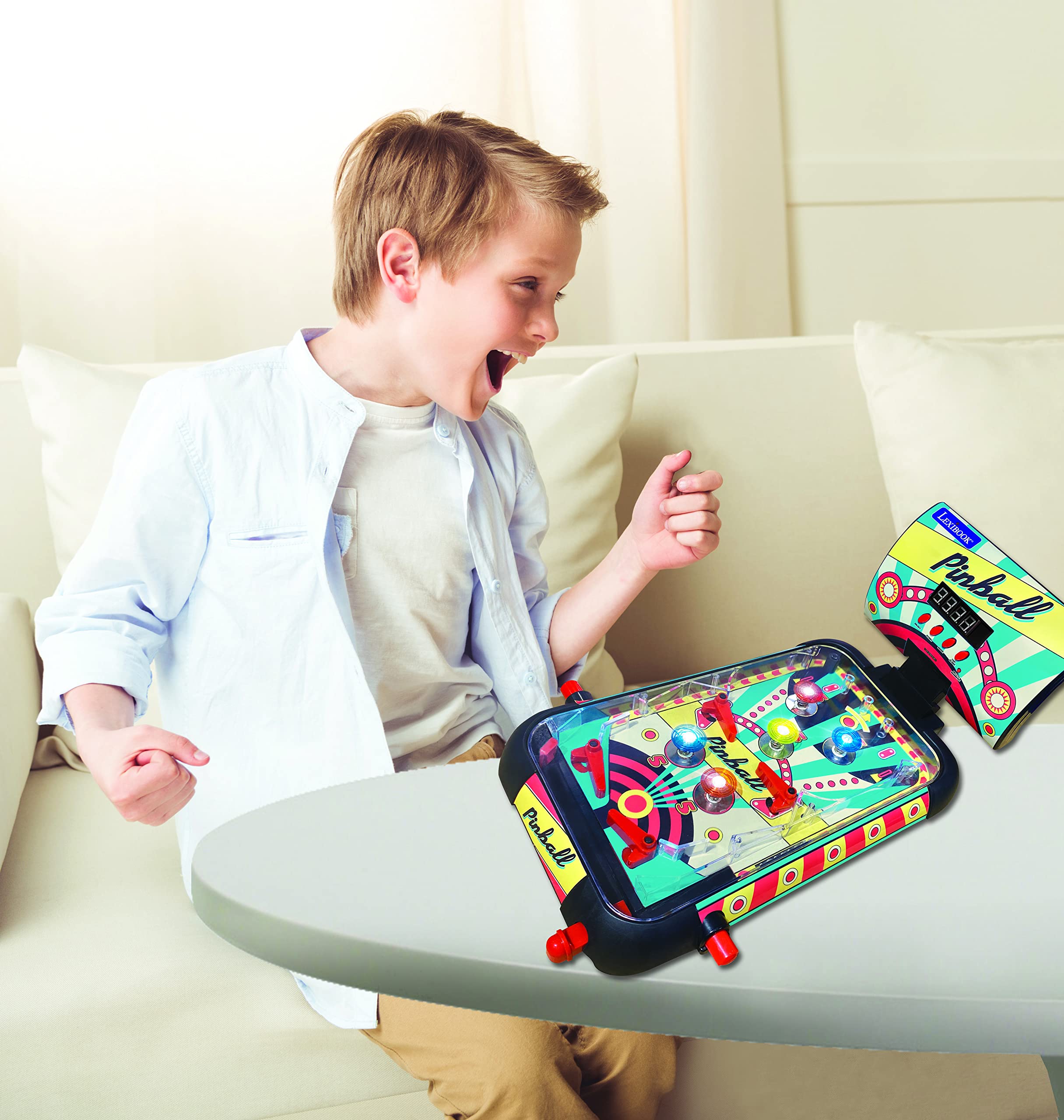 Lexibook Electronic Table Pinball Game with LCD Screen and Sound Effects JG610 4