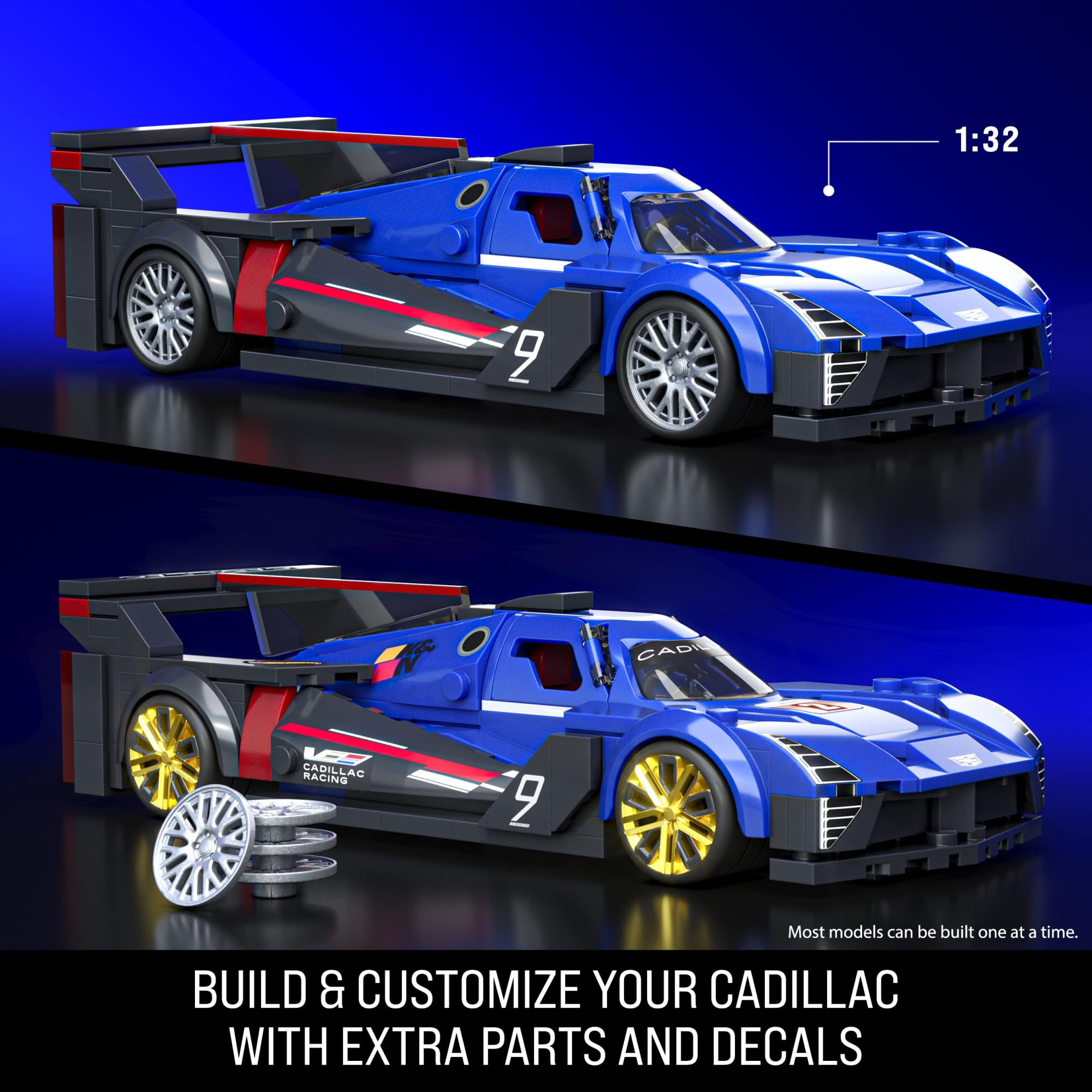 Mattel Brick Shop Hot Wheels Cadillac Project GTP Hypercar Building Set, 236 Pieces, 1:32 Scale | Ages 10+ 3