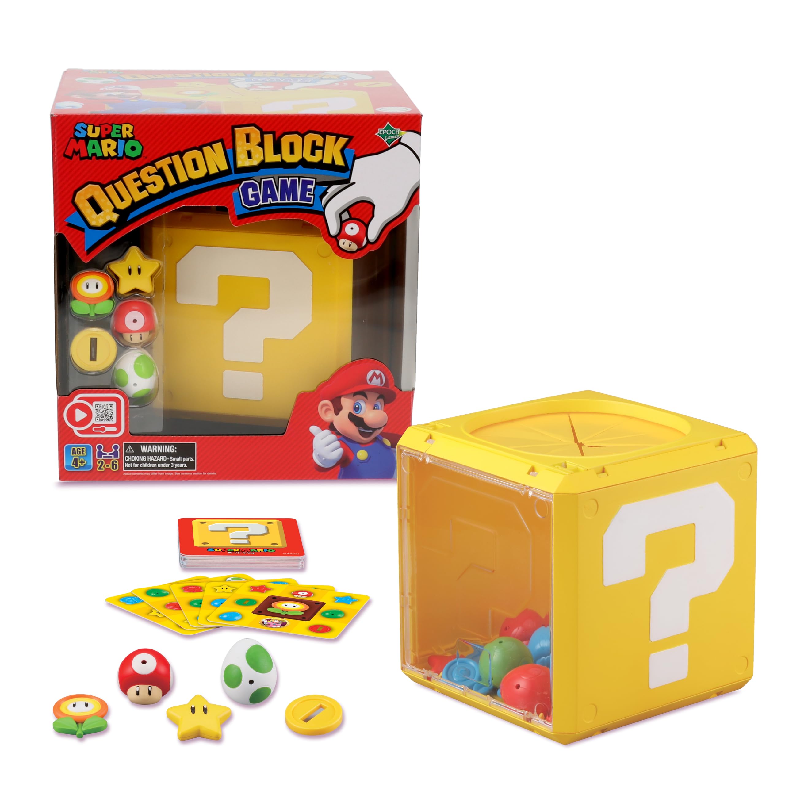 EPOCH Super Mario Question Block Game - 3 Games in 1 | 2-6 Players | Ages 4+