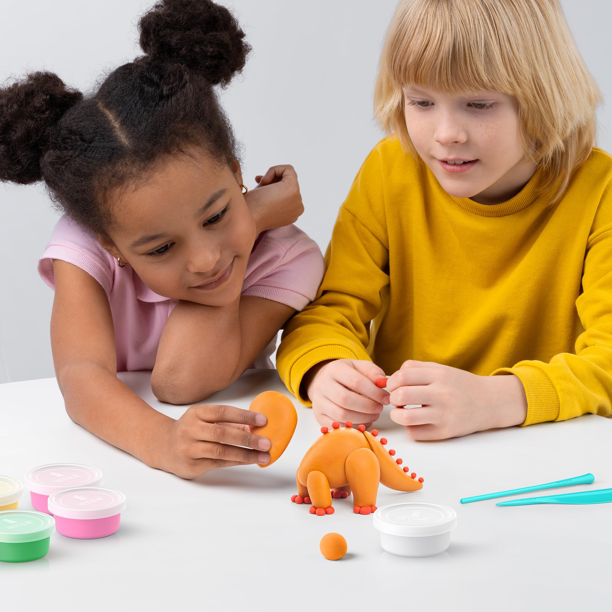 HEY CLAY Dinos Set - Air Dry Clay Kit | 15 Cans | Non-Toxic | Ages 3+ 5