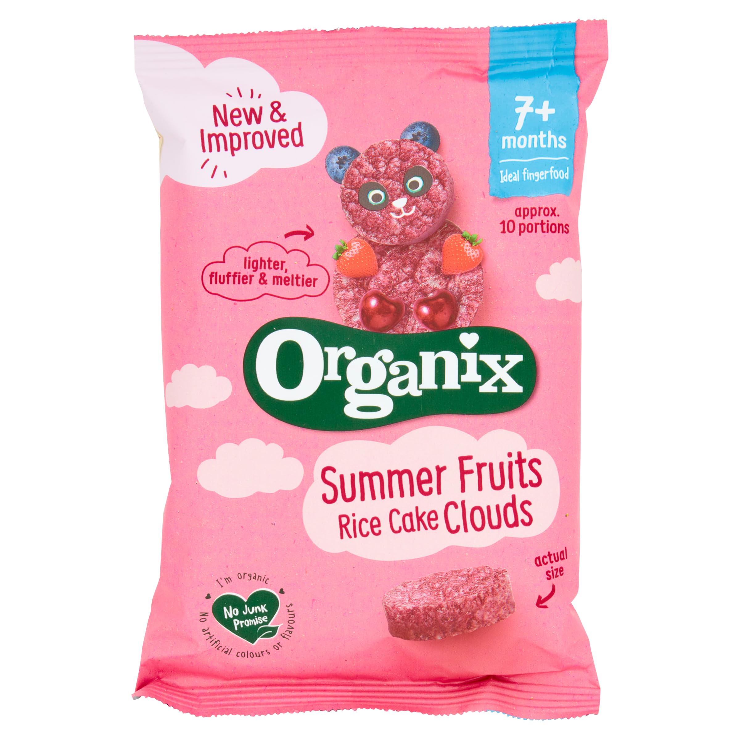 Organix Summer Fruits Rice Cake Clouds Baby Snacks - Organic, 40g Pack of 6 5