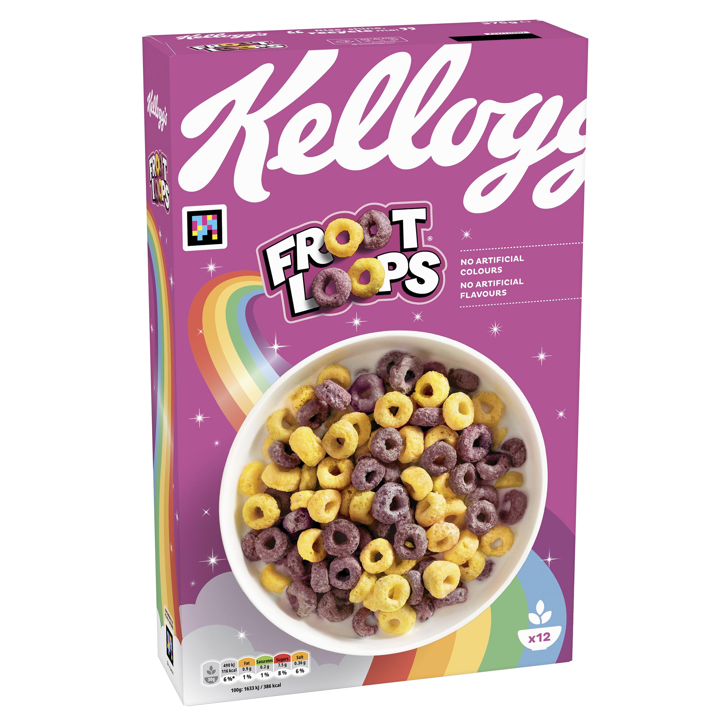 Froot Loops Cereal by Kellogg's - Fruit Flavoured Loops | 375g