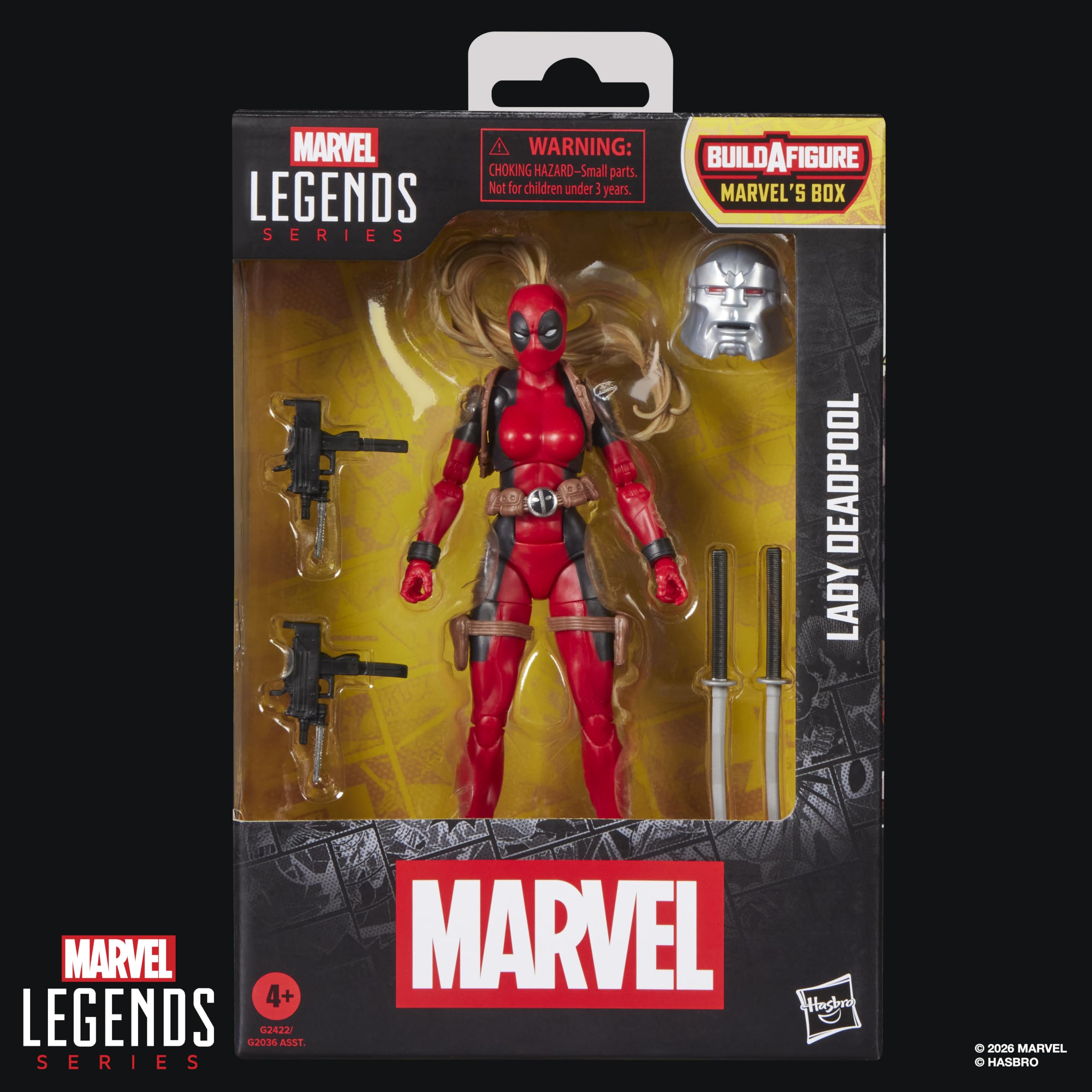 Marvel Lady Deadpool Action Figure - 15cm Scale, Multicolor, Includes 5 Accessories & Build-A-Figure Part