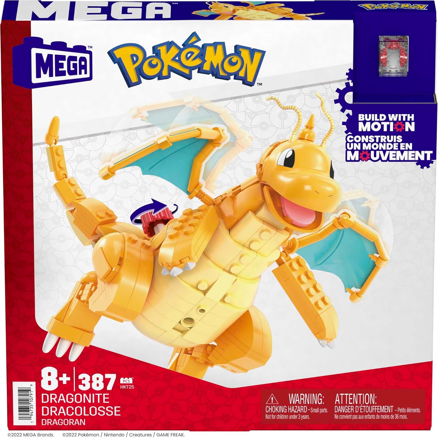 MEGA Pokémon Dragonite Building Set - 387-Piece Buildable & Posable Figure with Motion Brick 6