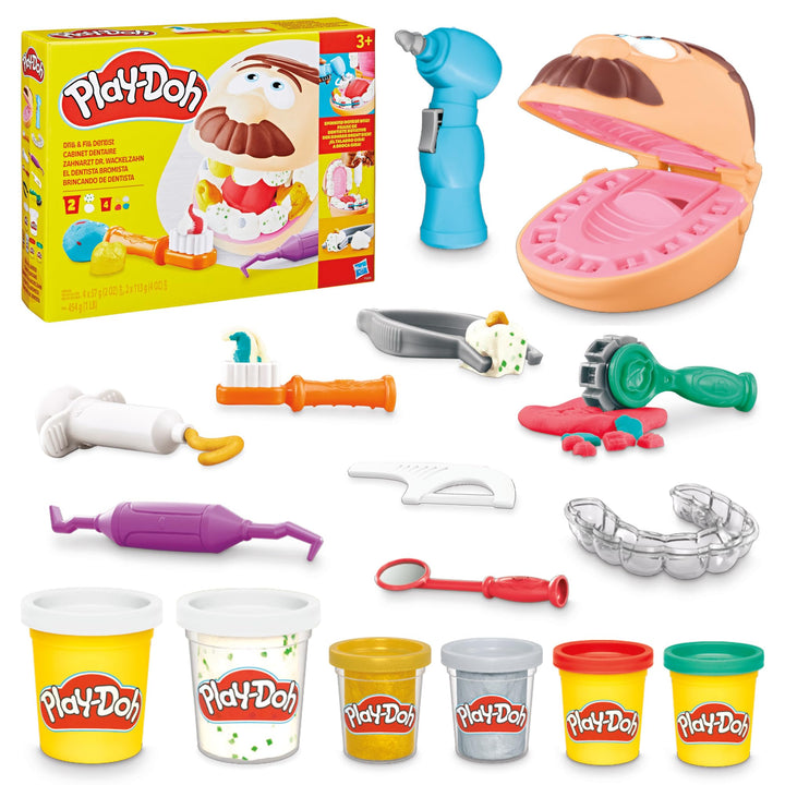 Play-Doh Drill 'n Fill Dentist - Pretend Play Dental Set for Kids 3+