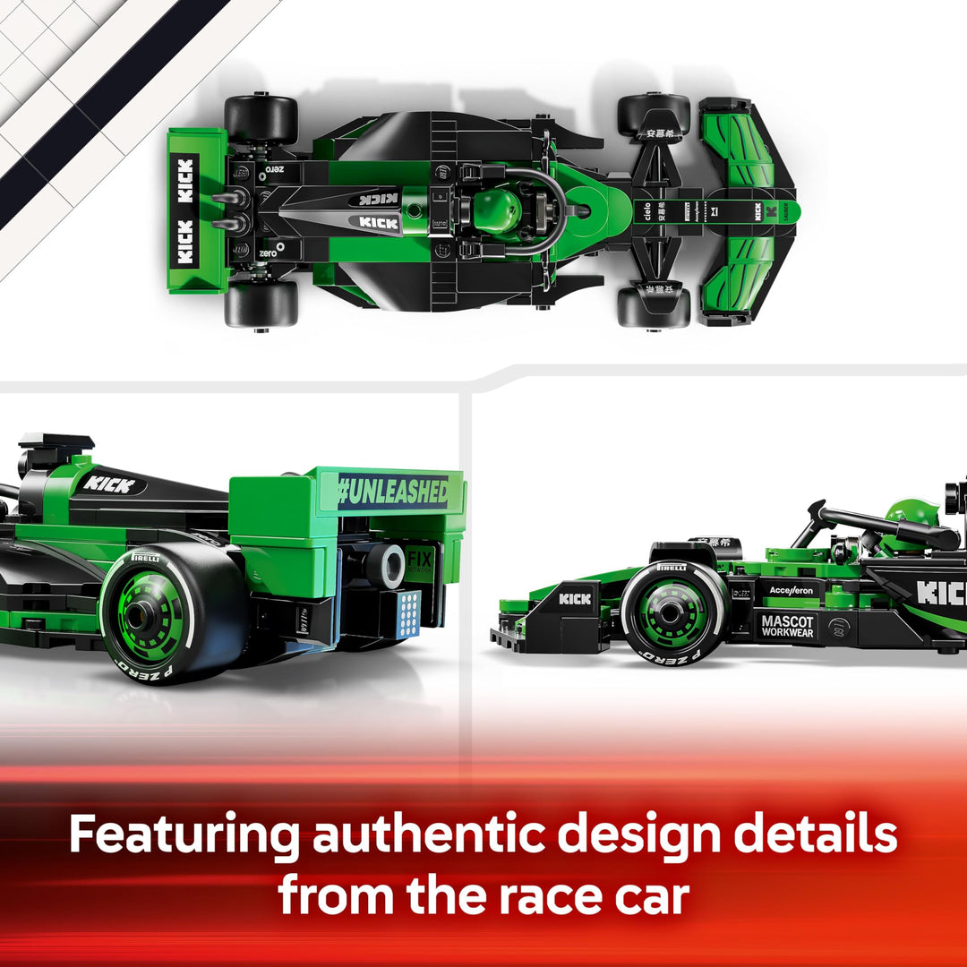 LEGO Speed Champions KICK Sauber F1 Team C44 Race Car Toy - Buildable F1 Model with Driver Minifigure for Ages 10+