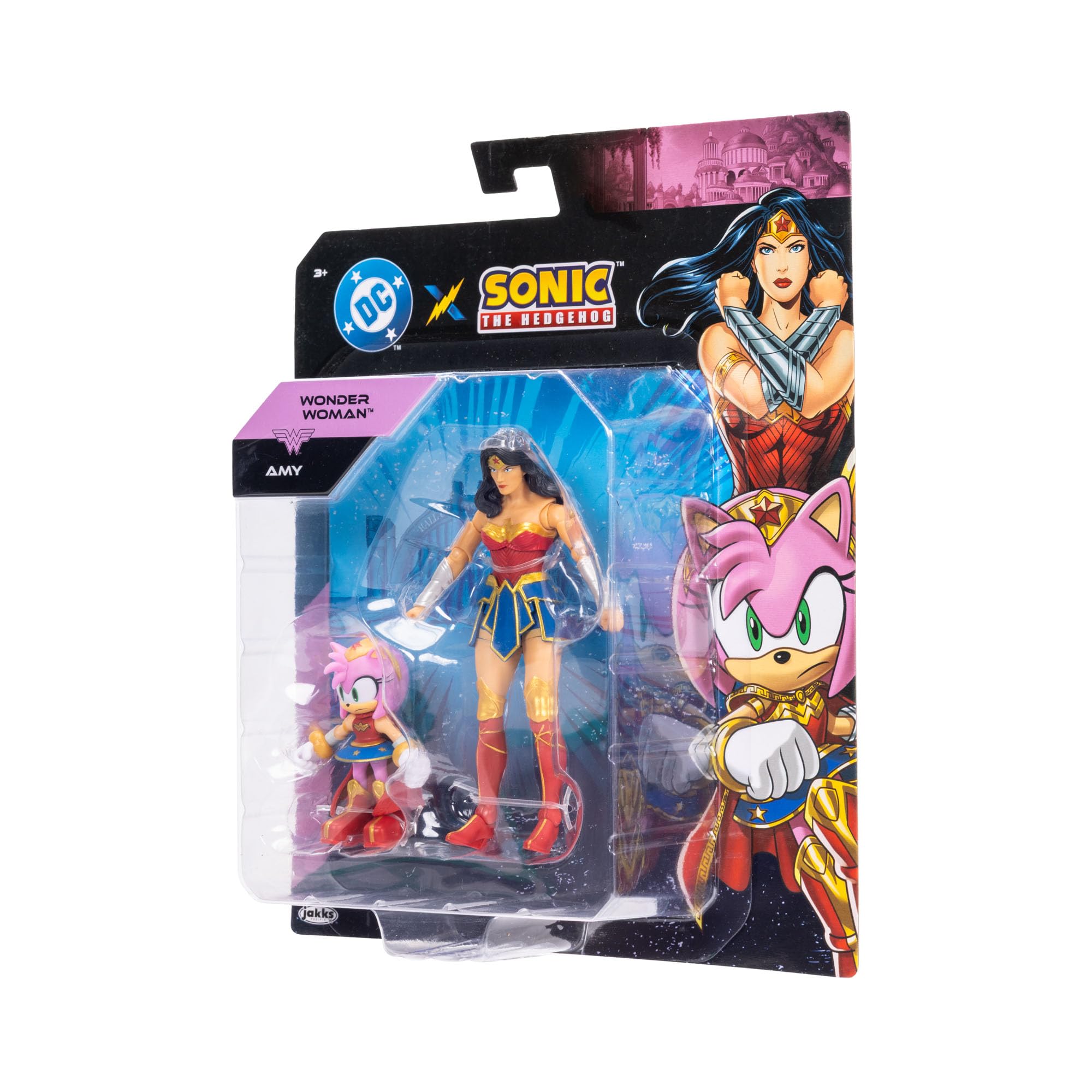 Sonic The Hedgehog DC Crossover Amy as Wonder Woman & Classic Wonder Woman Action Figure Multipack 6