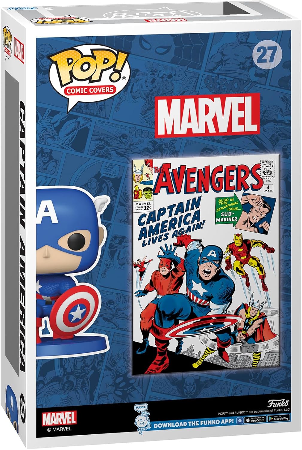 Funko Pop! Comic Cover Marvel Avengers - Captain America Vinyl Figure (72499)