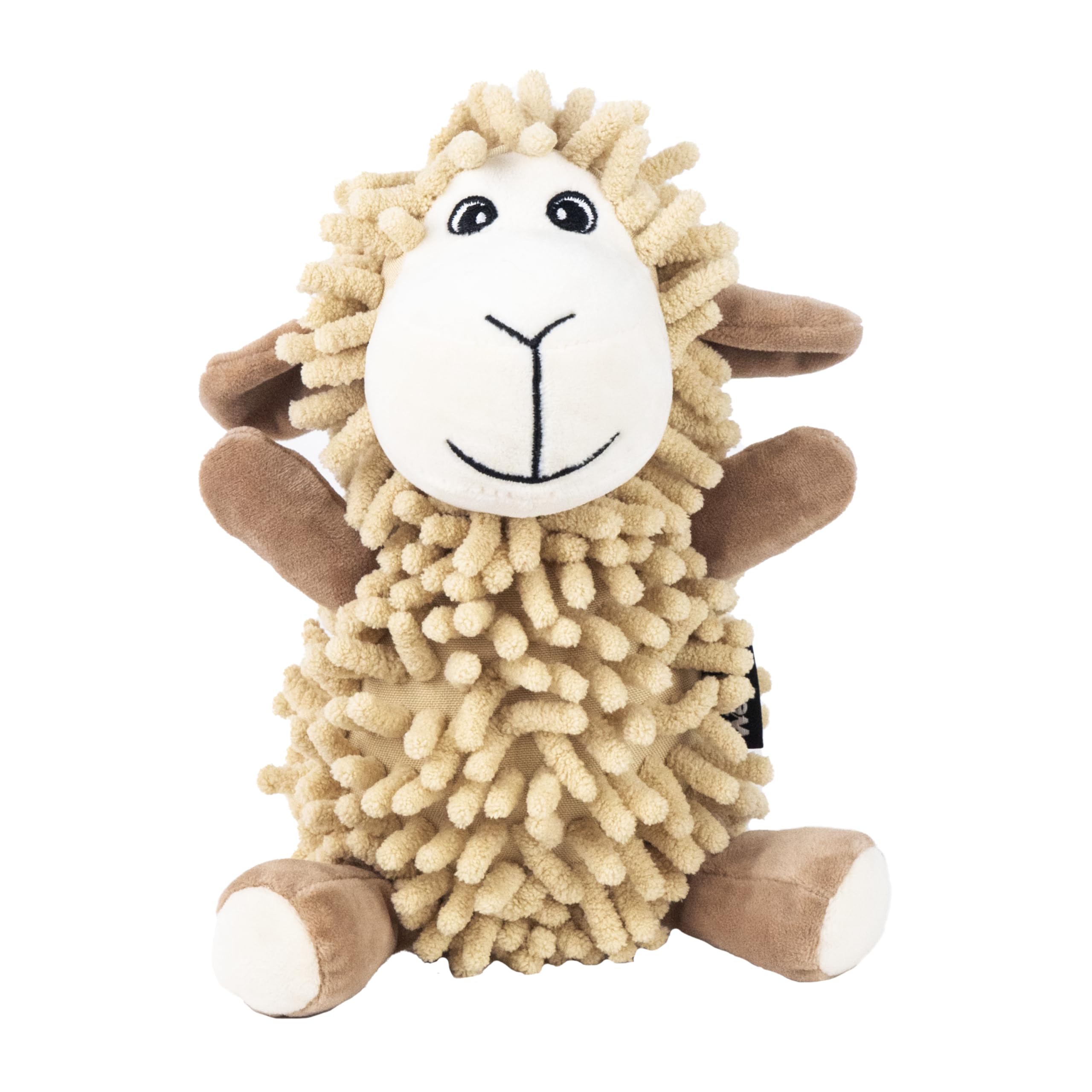 Webbox Shelby the Sheep Plush Squeak Toy - Noodle Fabric | Anxiety Relief | Small Breeds 1