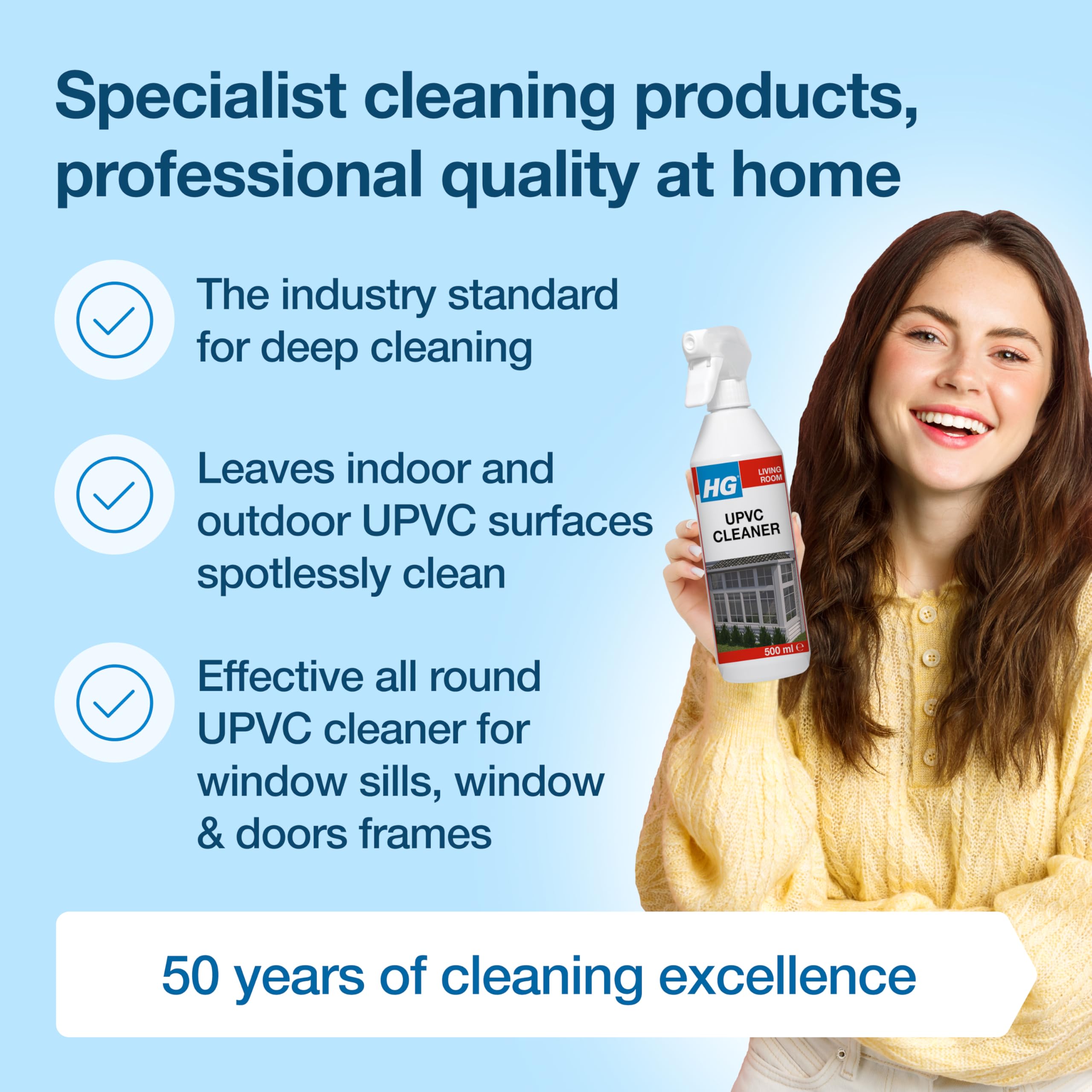 HG UPVC Powerful Cleaner - Quick & Easy for Doors & Window Frames | 500 ml Liquid 5