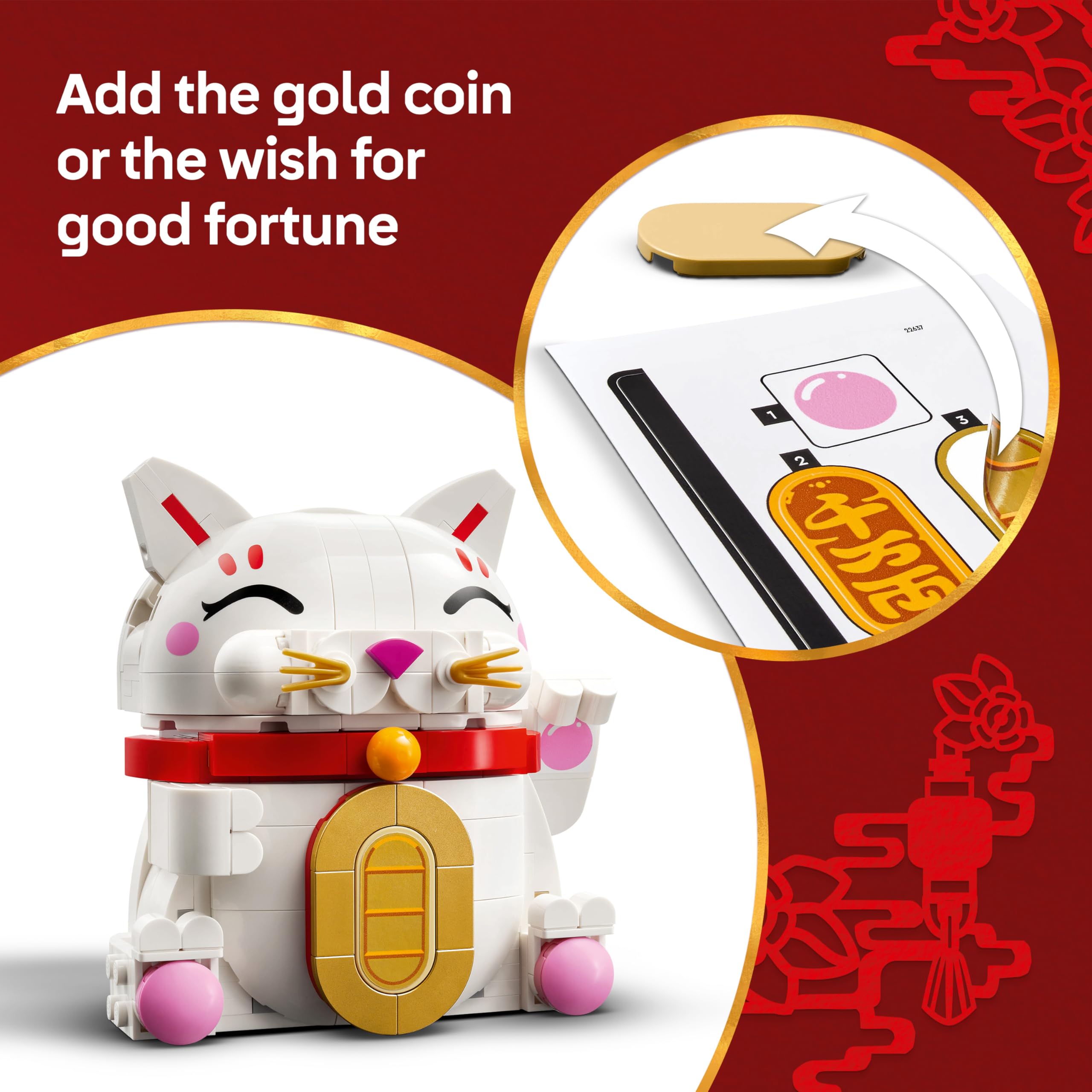 LEGO Lucky Cat Building Set 40813 - Display Model Kit for Ages 9+ | Moving Paw Feature 6