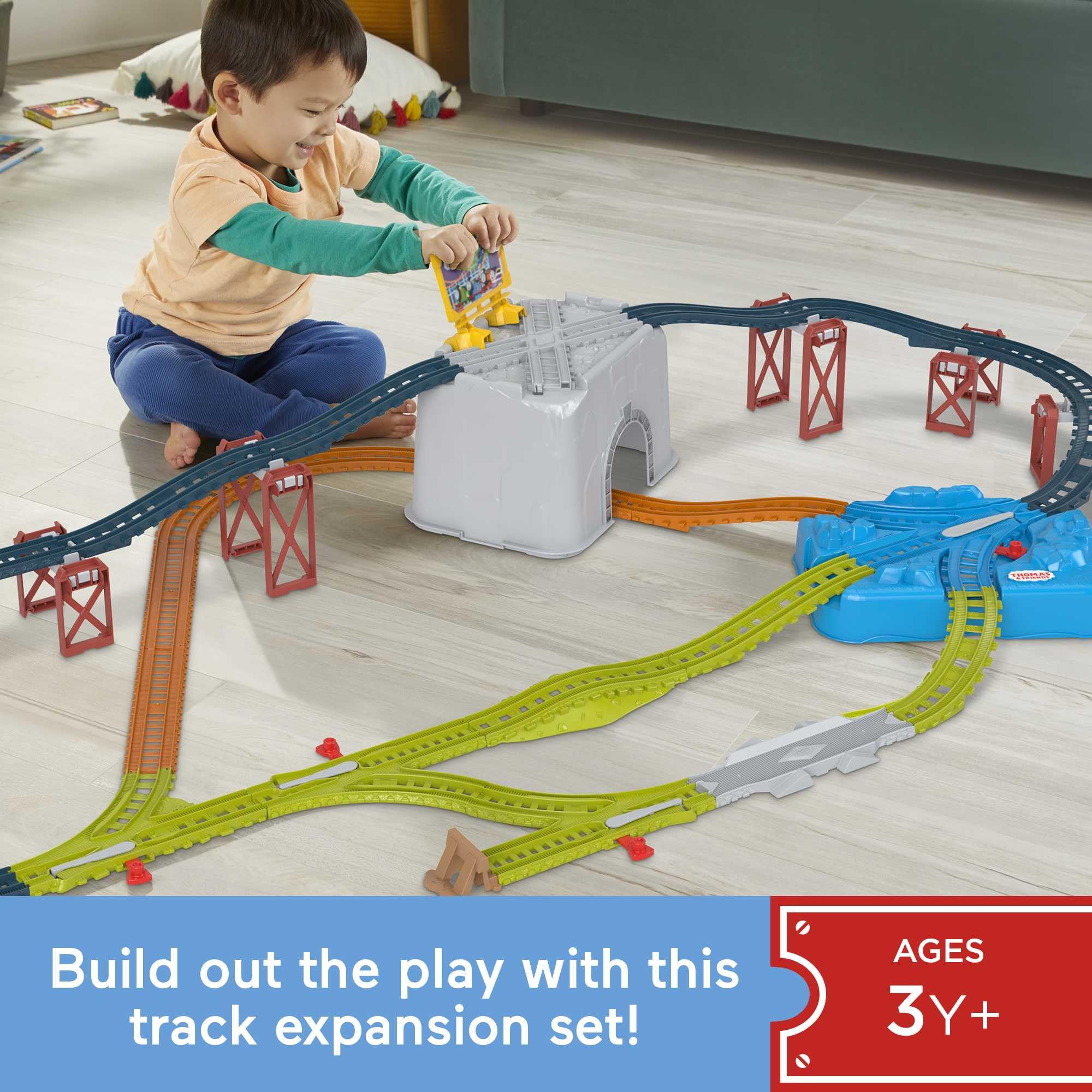 THOMAS & FRIENDS Connect & Build Bucket Track Expansion Set - 48 Pieces | Ages 3+ | HNP81