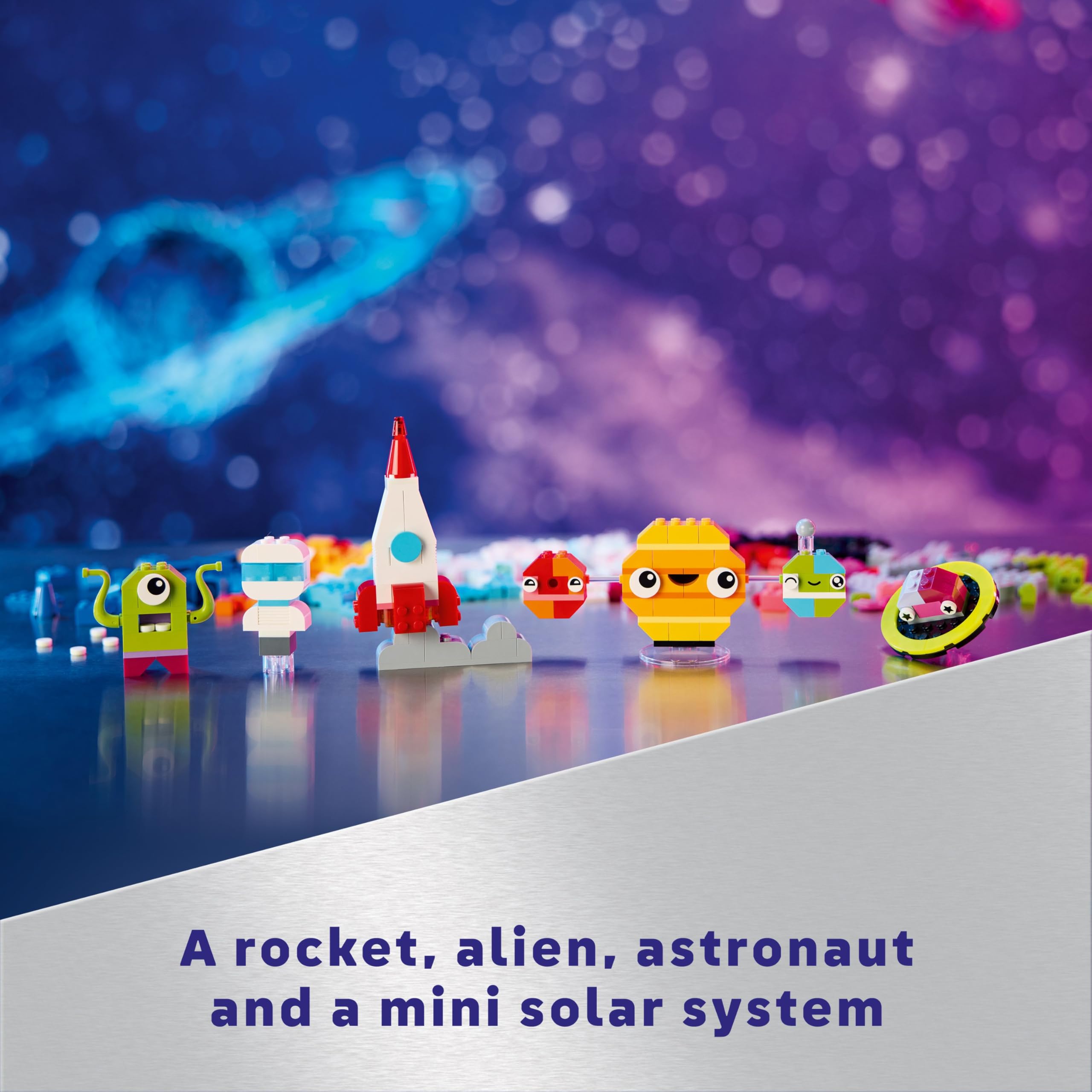 LEGO Classic Creative Space Planets Brick Box - Solar System Building Set for Kids 5+ 9