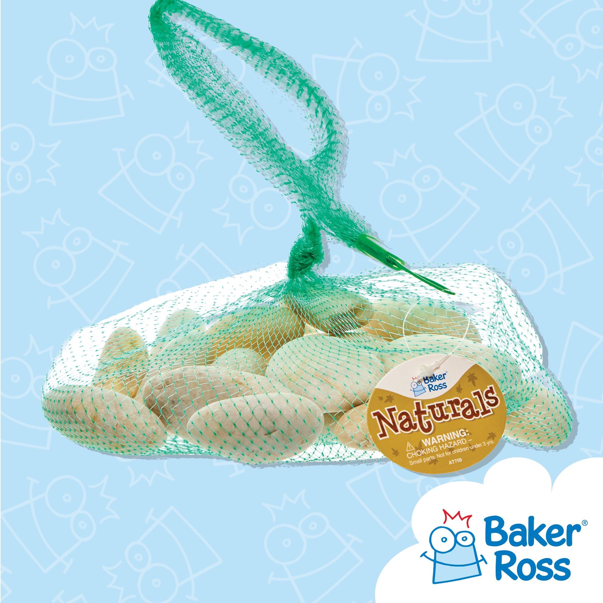 Baker Ross White Painting Stones - Pack of 20, 6.5cm Pebbles, Craft Painting Supplies 6