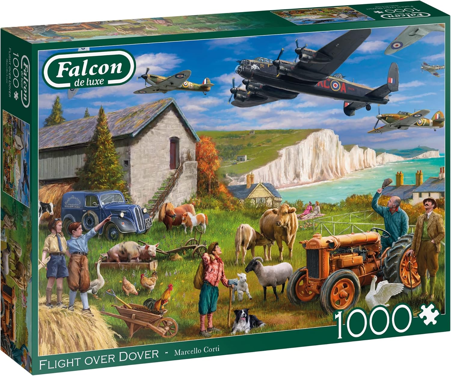 Jumbo Falcon de luxe Flight over Dover 1000-Piece Jigsaw Puzzle 1