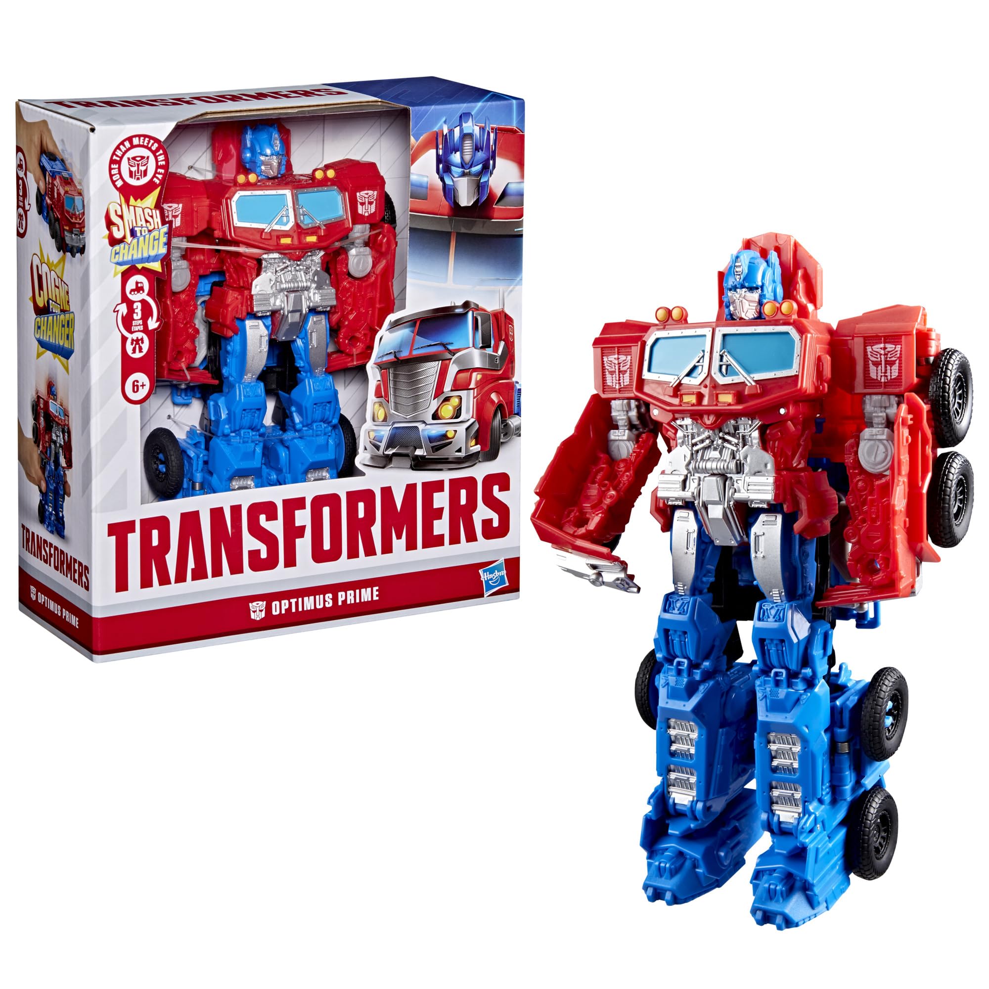 Transformers Optimus Prime Smash Changers Action Figure - 9 Inch Robot | Truck Conversion 3